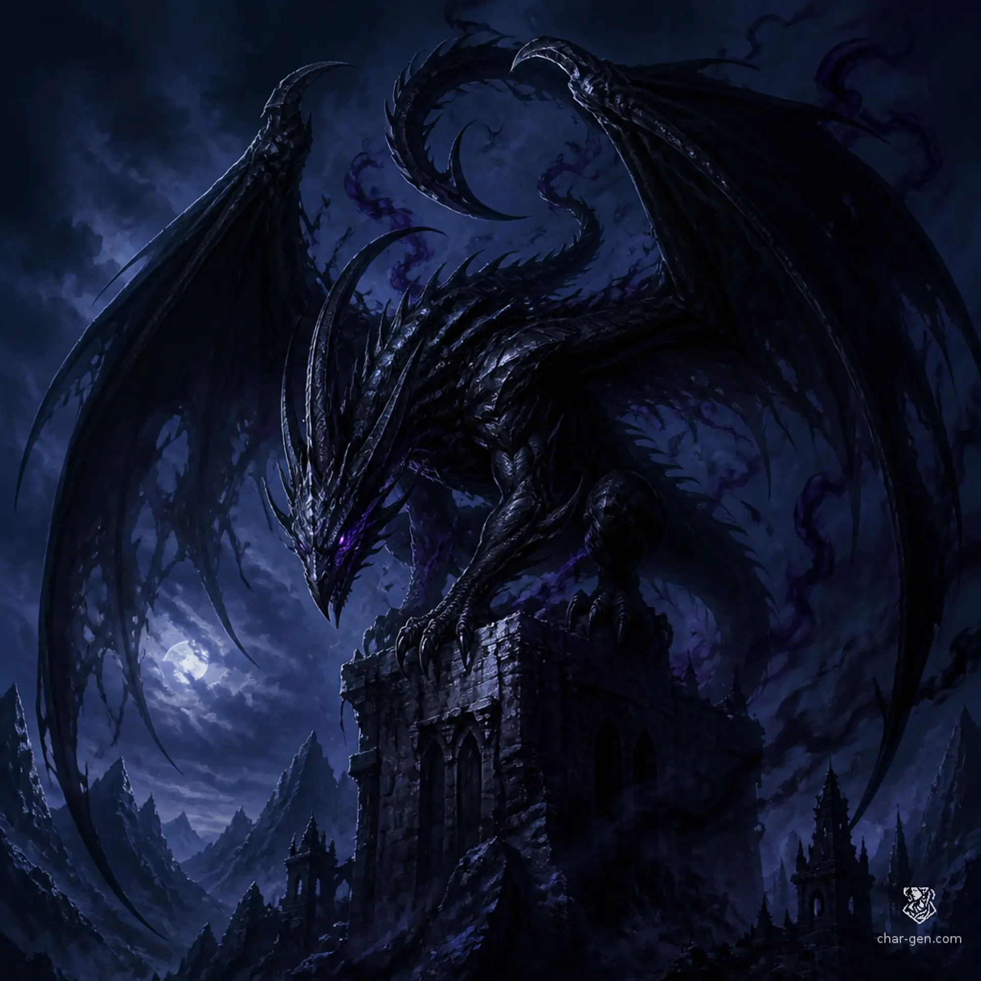 Umbral Wyvern - AI-generated fantasy Monster
