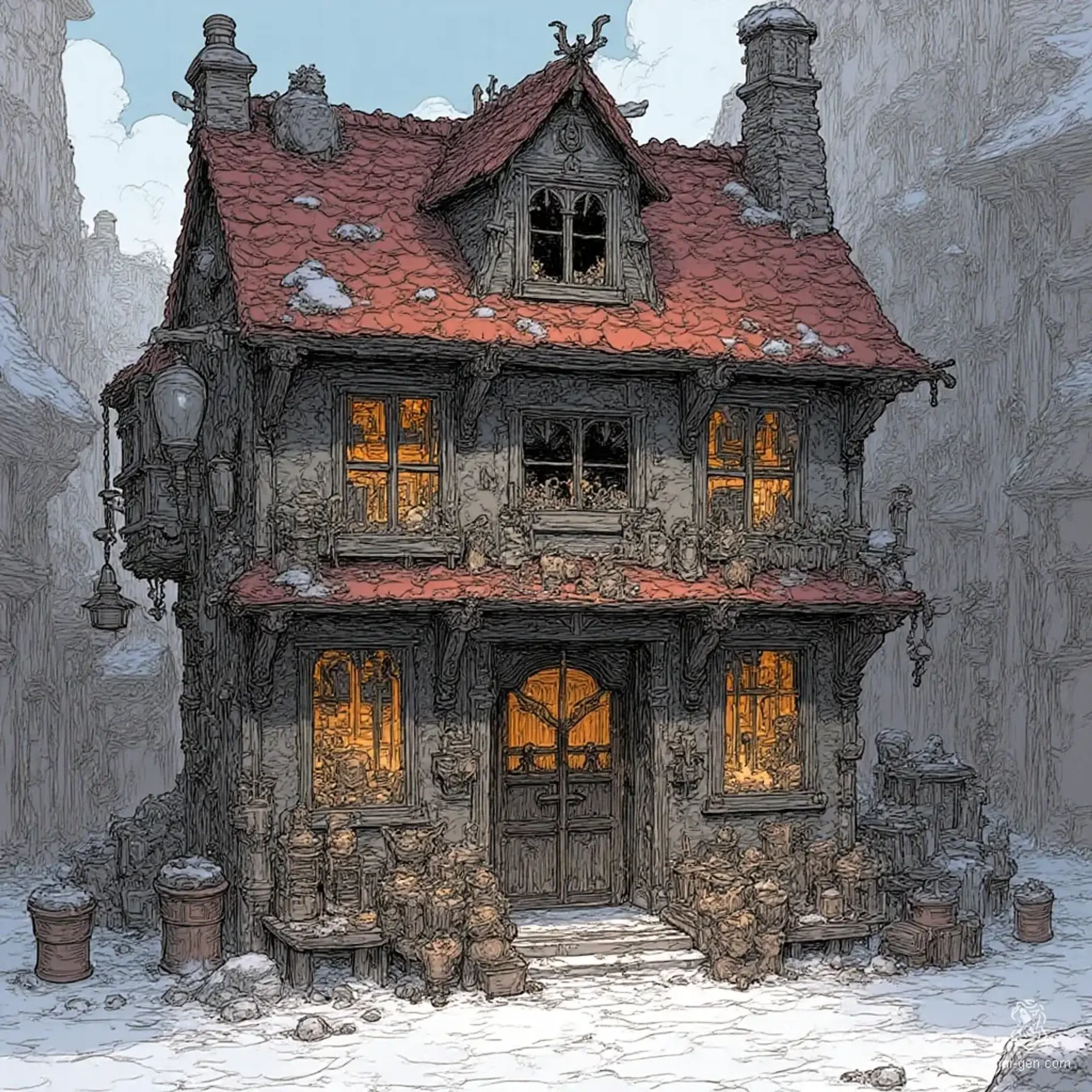 Svartrök’s Enkindled Menagerie - AI-generated fantasy Shop