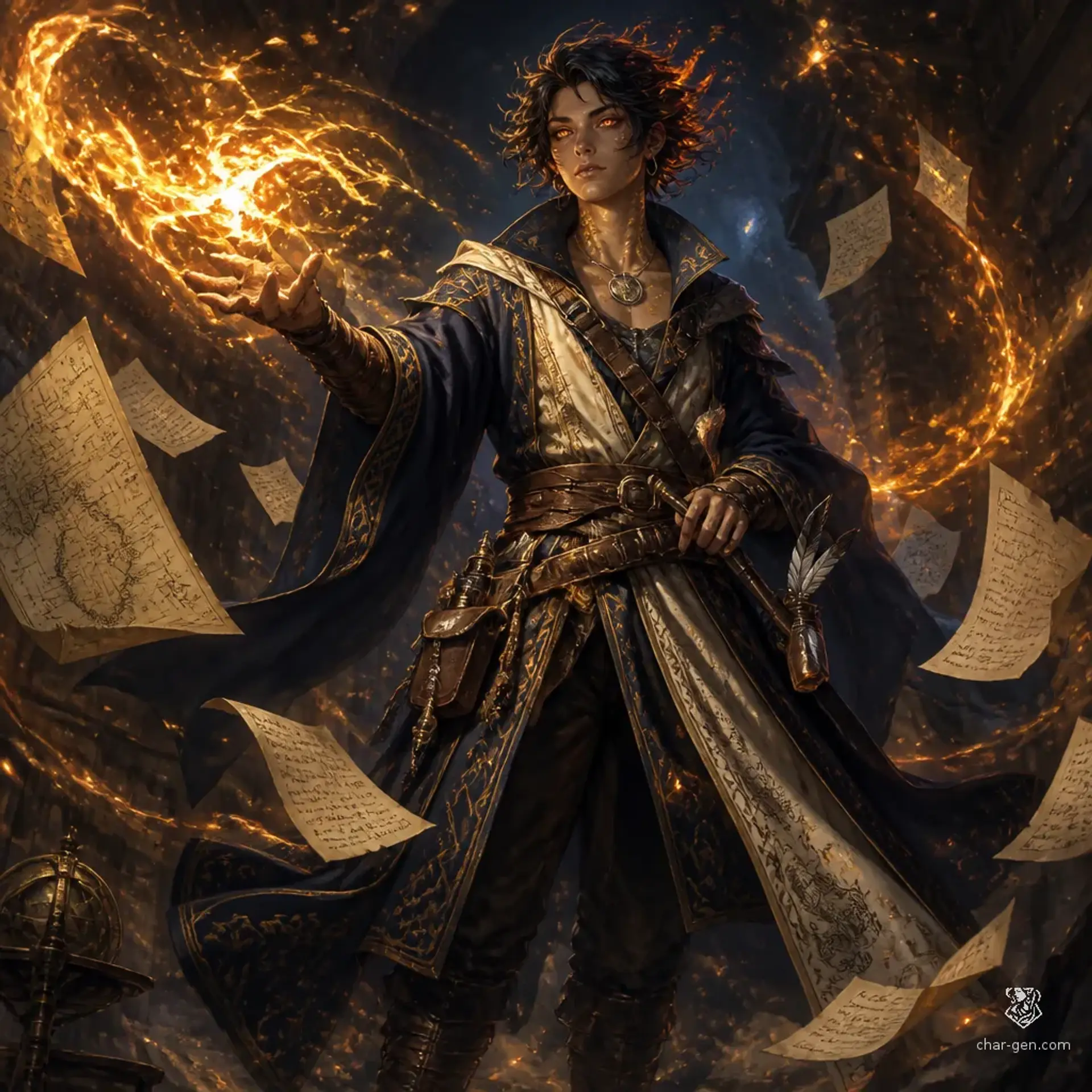 Calder Voss - AI-generated fantasy Character