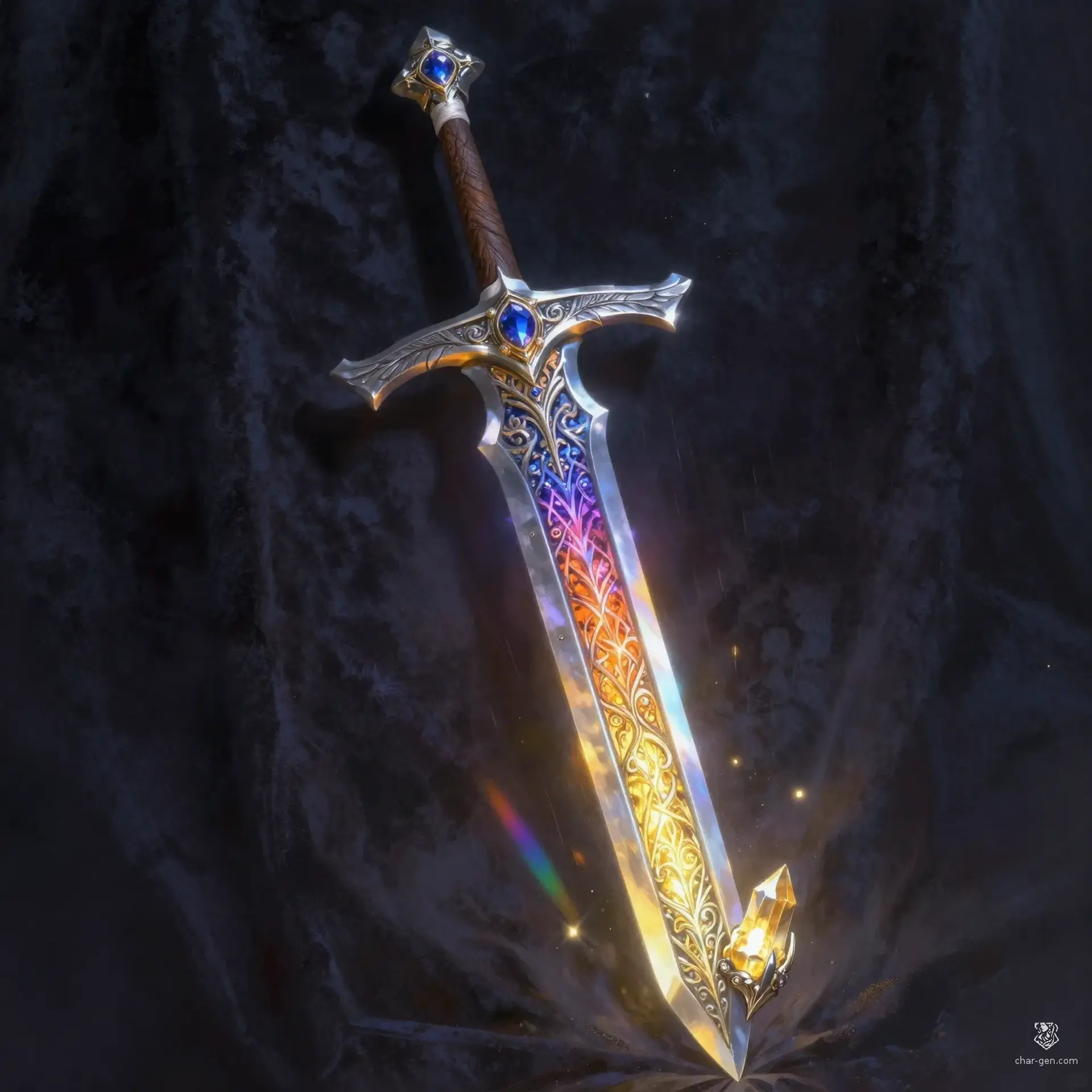 Aurorablade, the Lost Greatsword of Lorican - AI-generated fantasy Magic Item