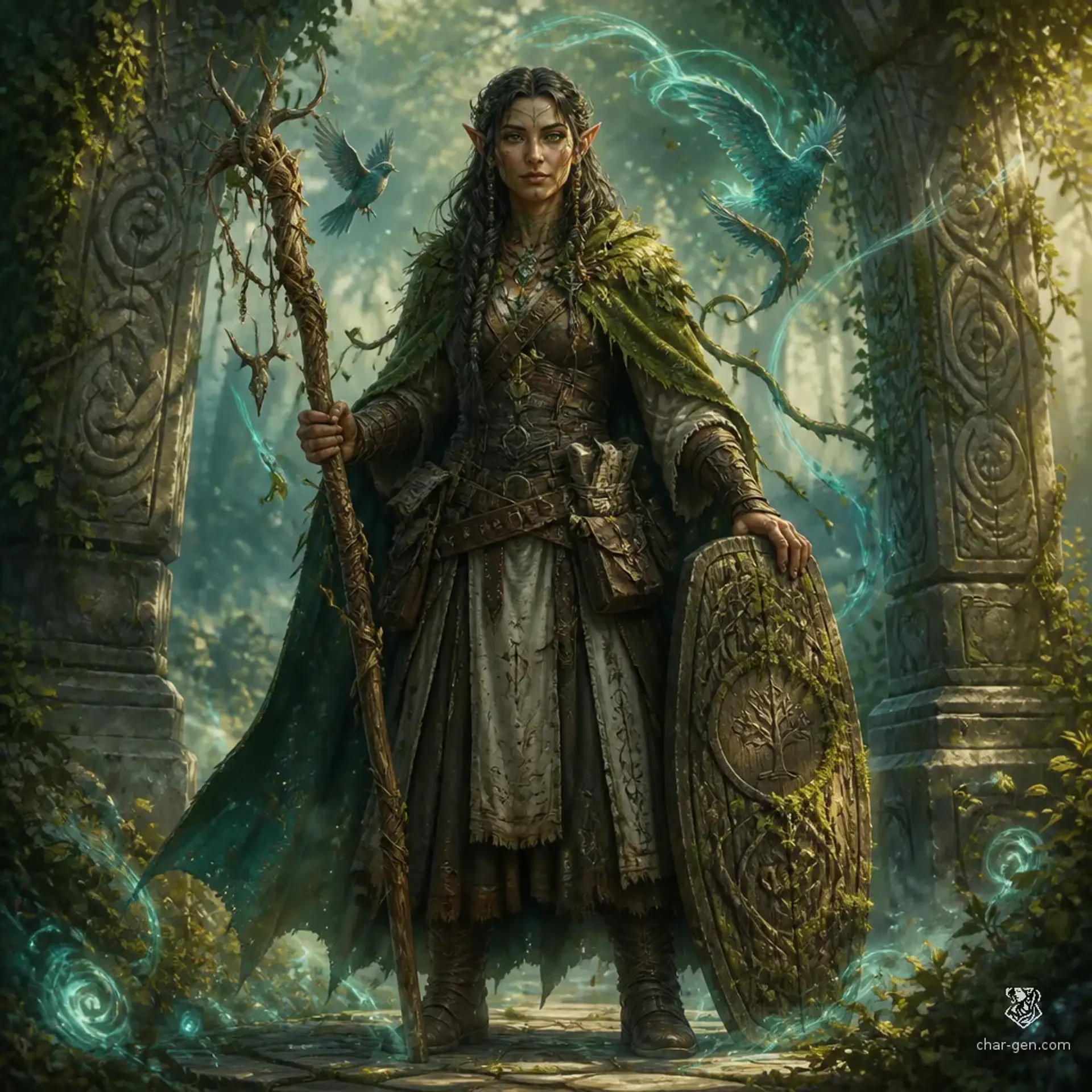 Ilyra Mosswake - AI-generated fantasy Character
