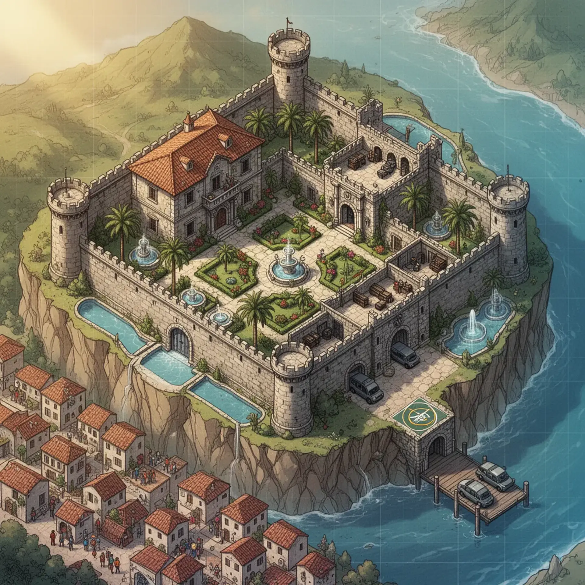 Castillo de Martinez - AI-generated fantasy Settlement