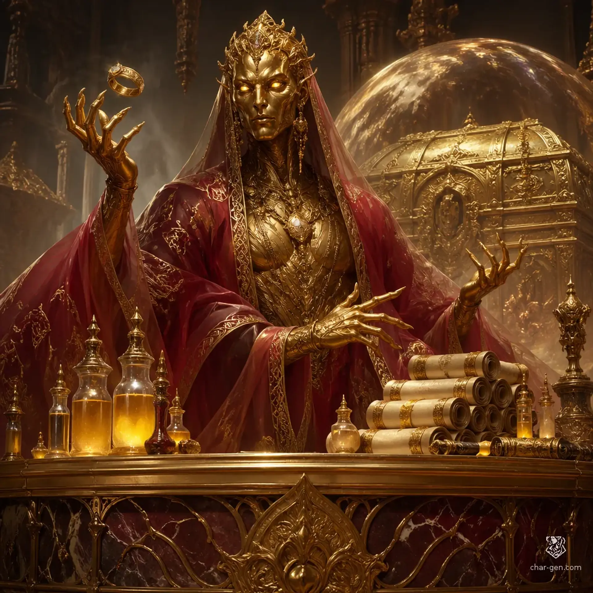 Gozag's Gilded Kiosk - AI-generated fantasy Shop