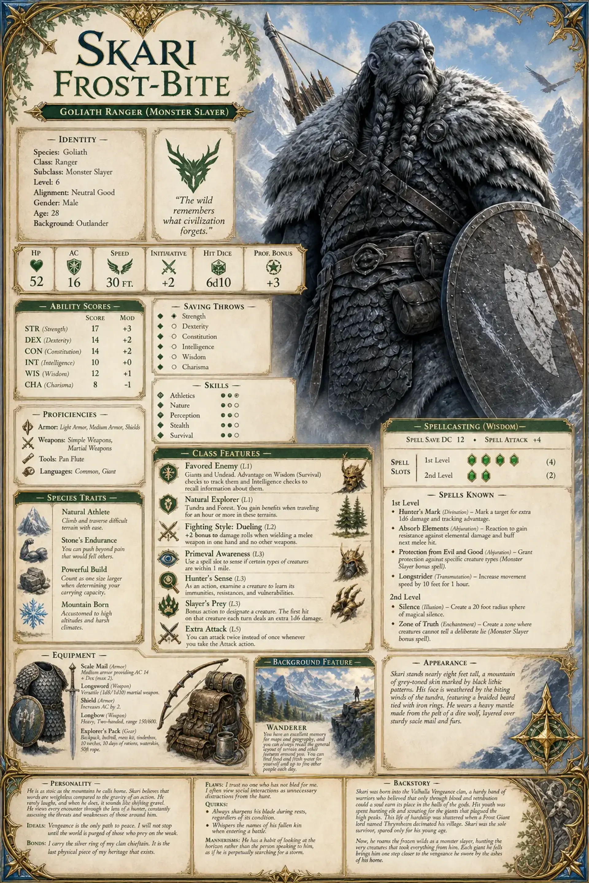 Character Sheet