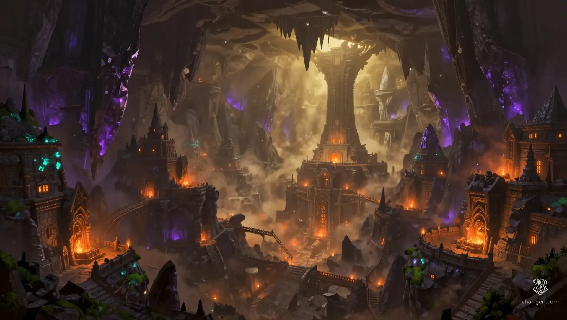 The Echoing Hallways - AI-generated fantasy Region