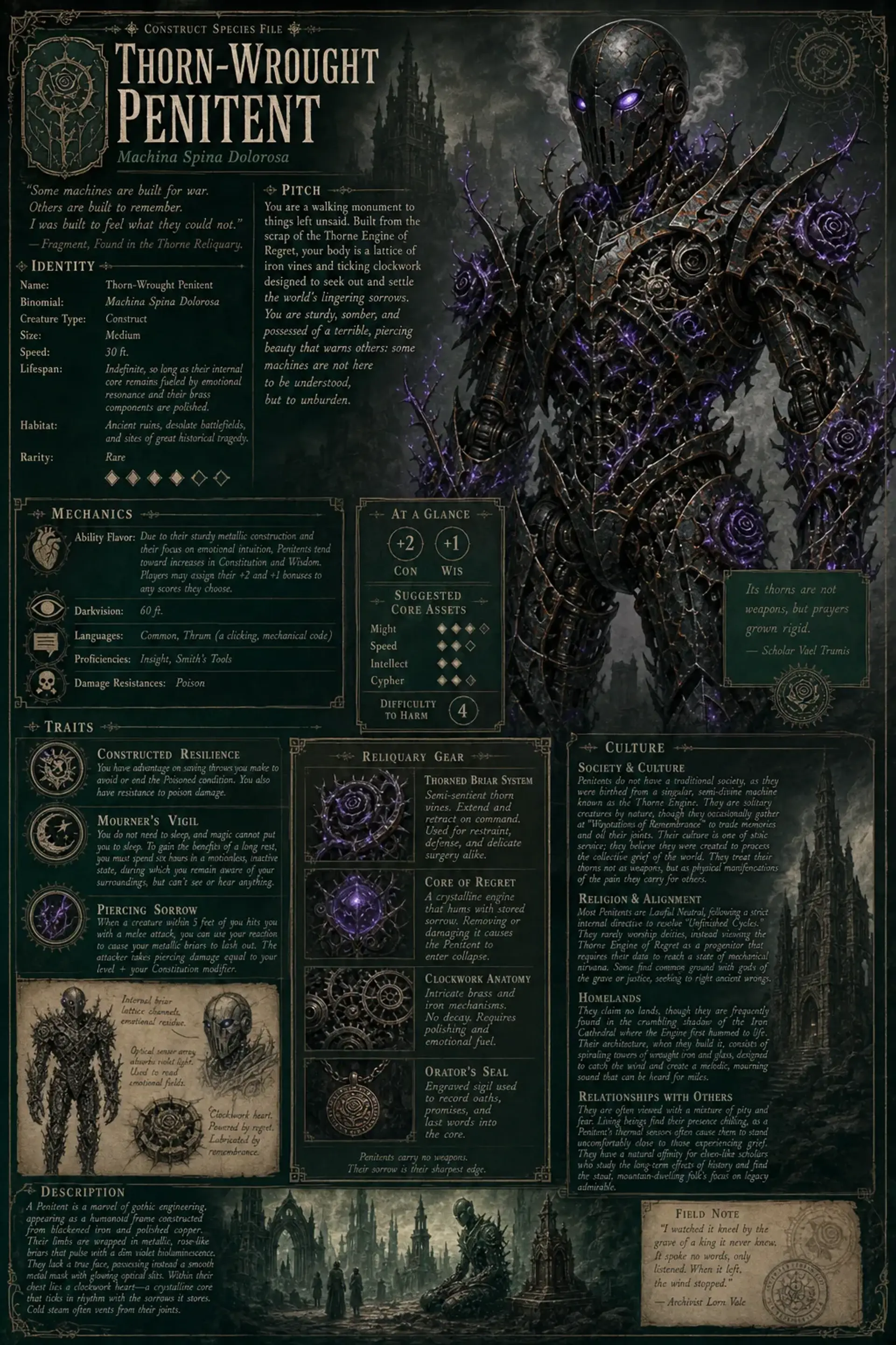 Thorn-Wrought Penitent - AI-generated fantasy Species
