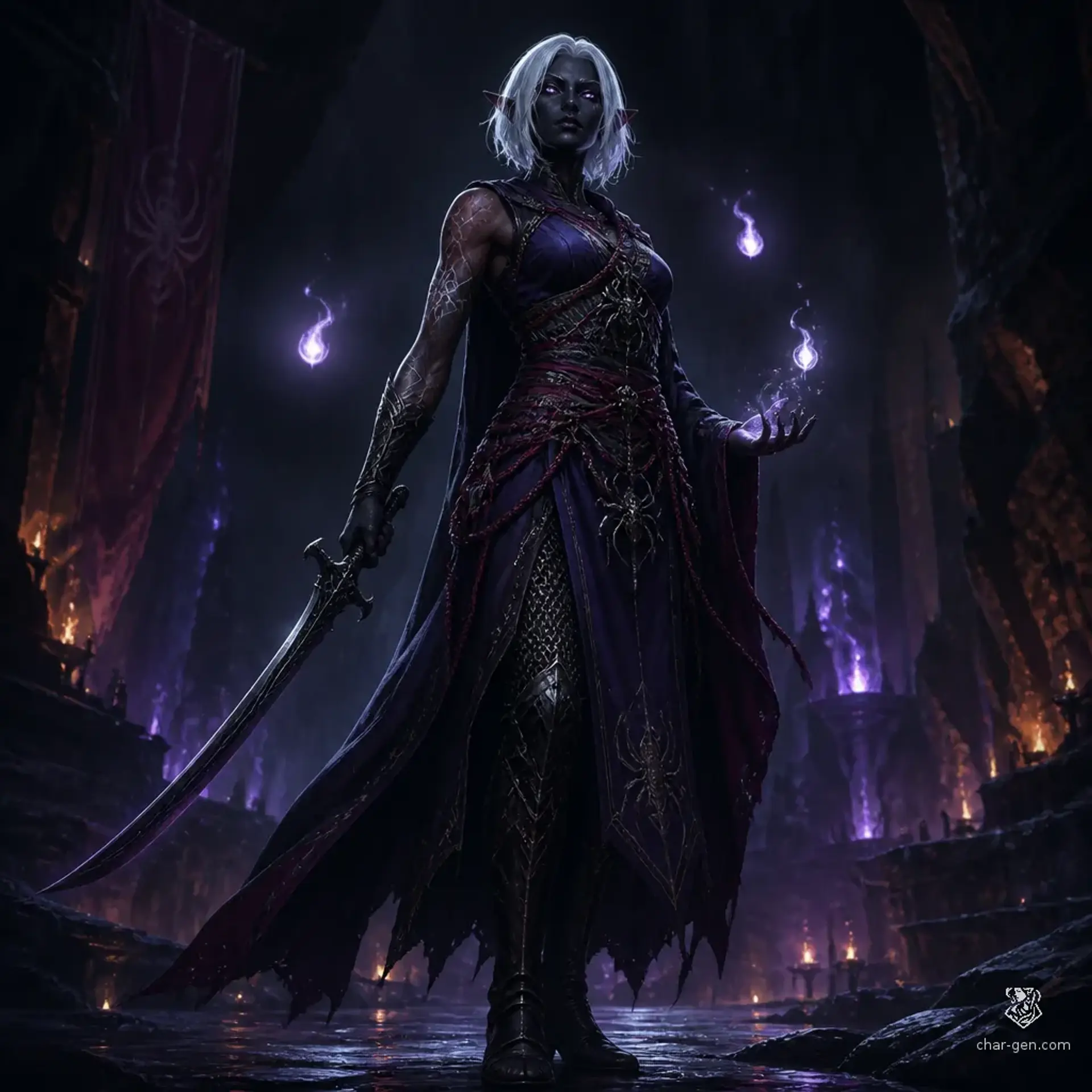 Malice Travra - AI-generated fantasy Character