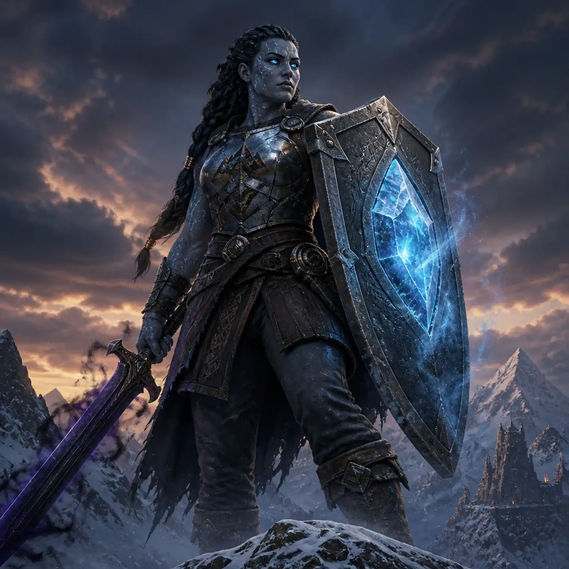 Sigrid Stone-Shield - AI-generated fantasy Character