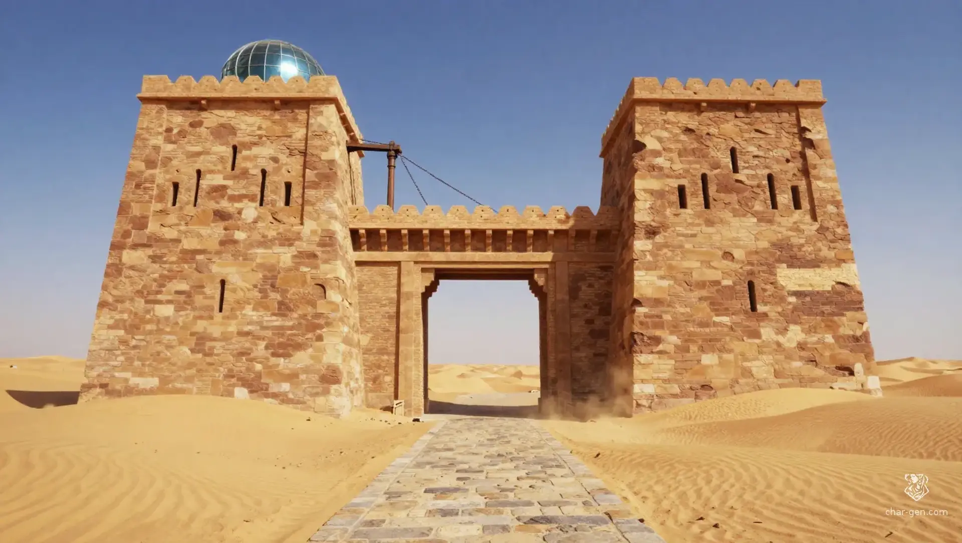 Dunes-Edge Bastion - AI-generated fantasy Building