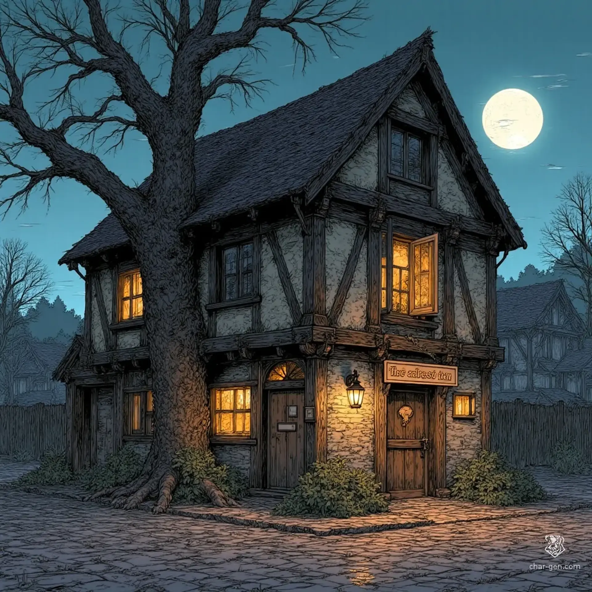 The Oakrest Inn - AI-generated fantasy Tavern