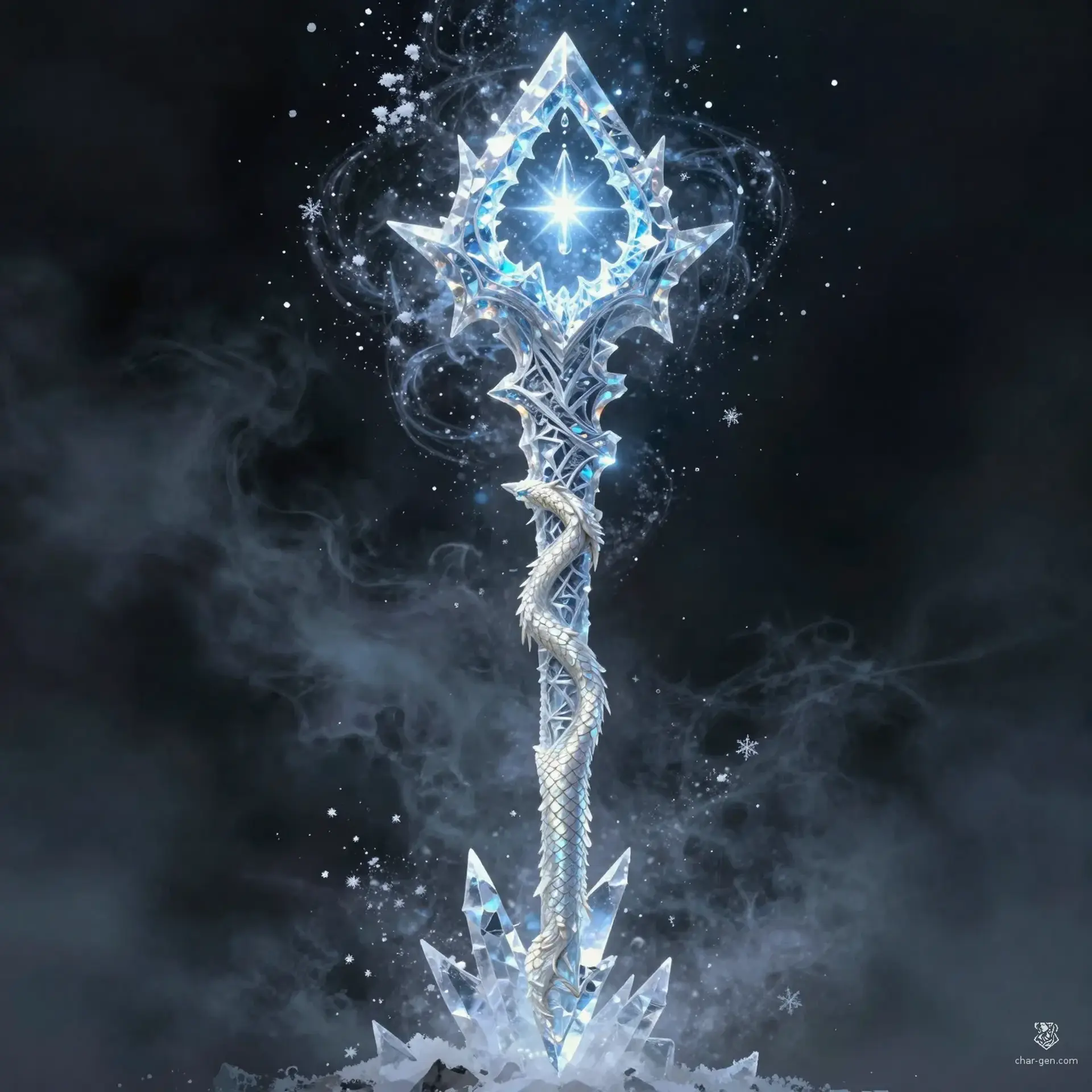 Glacial Sovereign's Spire - AI-generated fantasy Magic Item