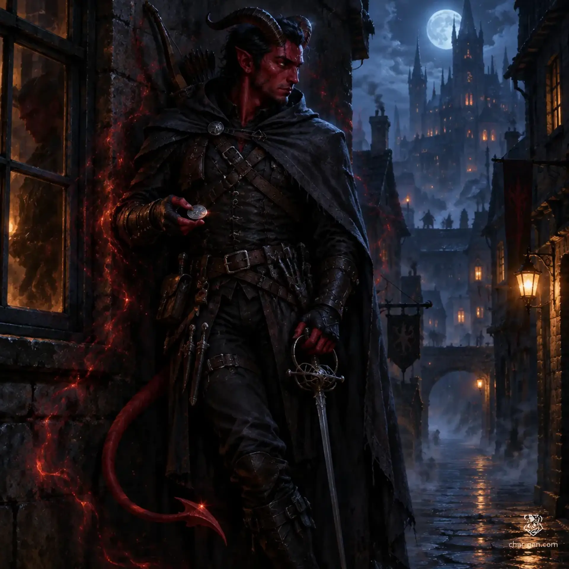 Scorn the Fake - AI-generated fantasy Character