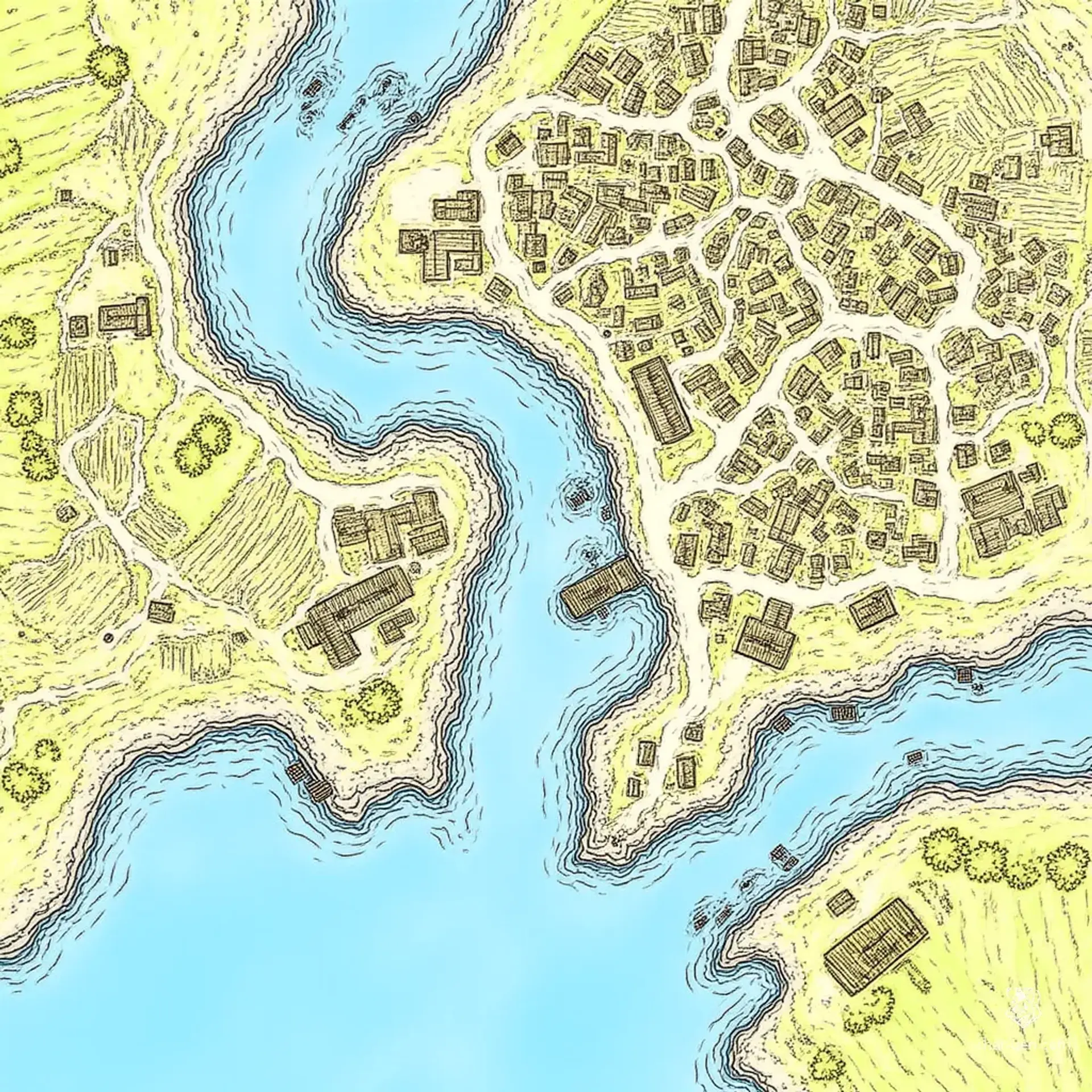 Ohm - AI-generated fantasy Settlement