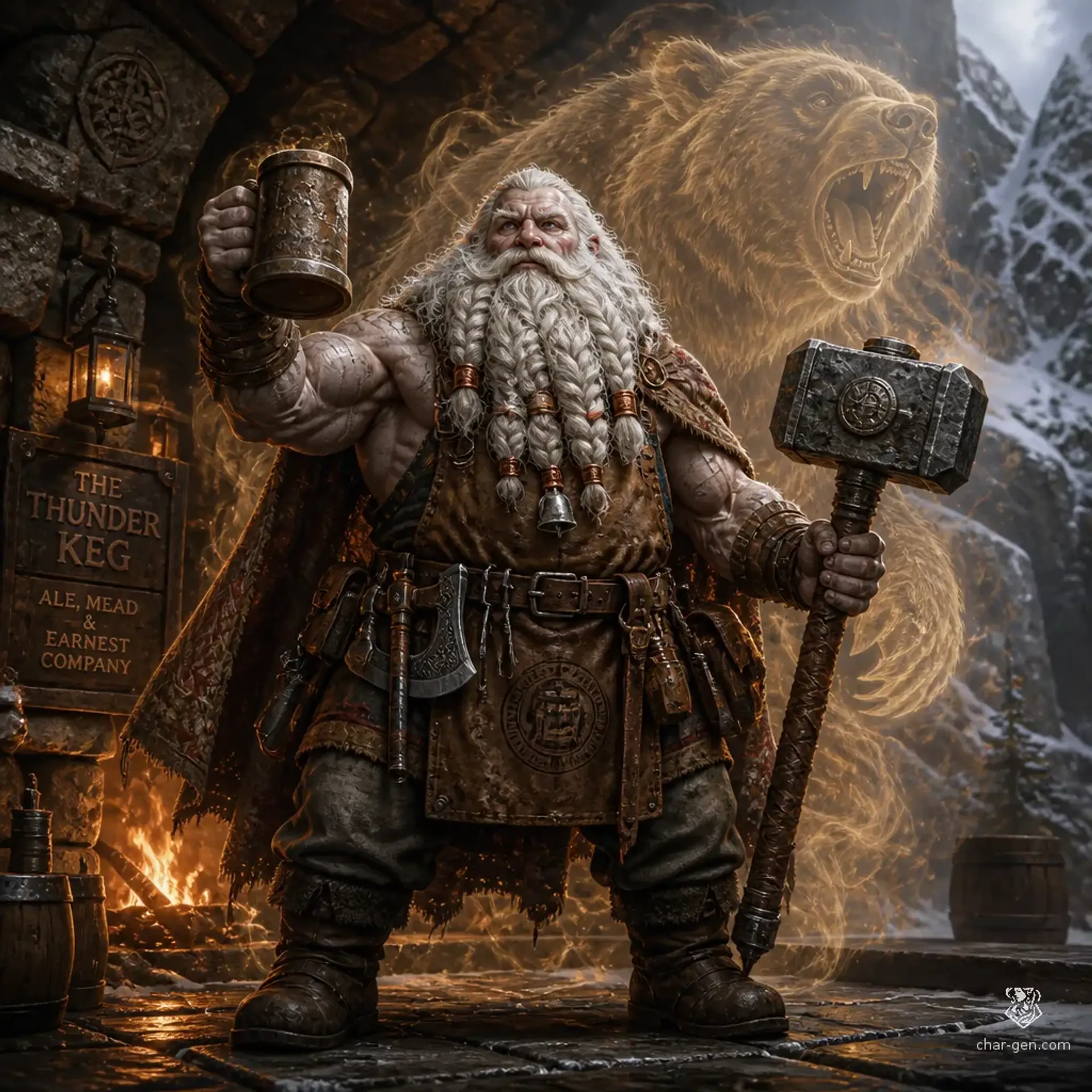 Brann Kegwright - AI-generated fantasy Character