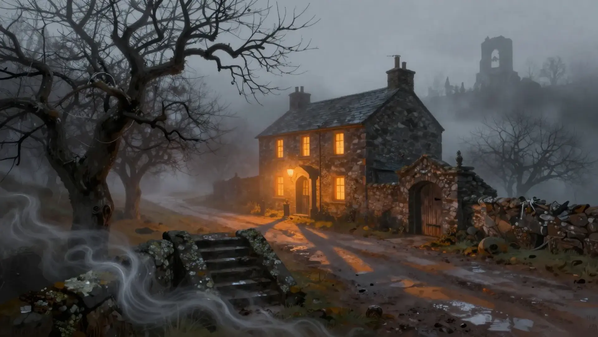 The Amber Hound and the Fog Below