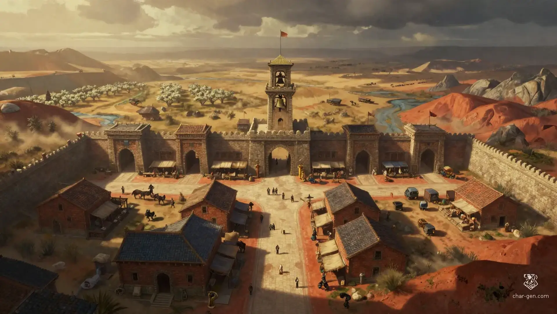 Bellcross - AI-generated fantasy Settlement