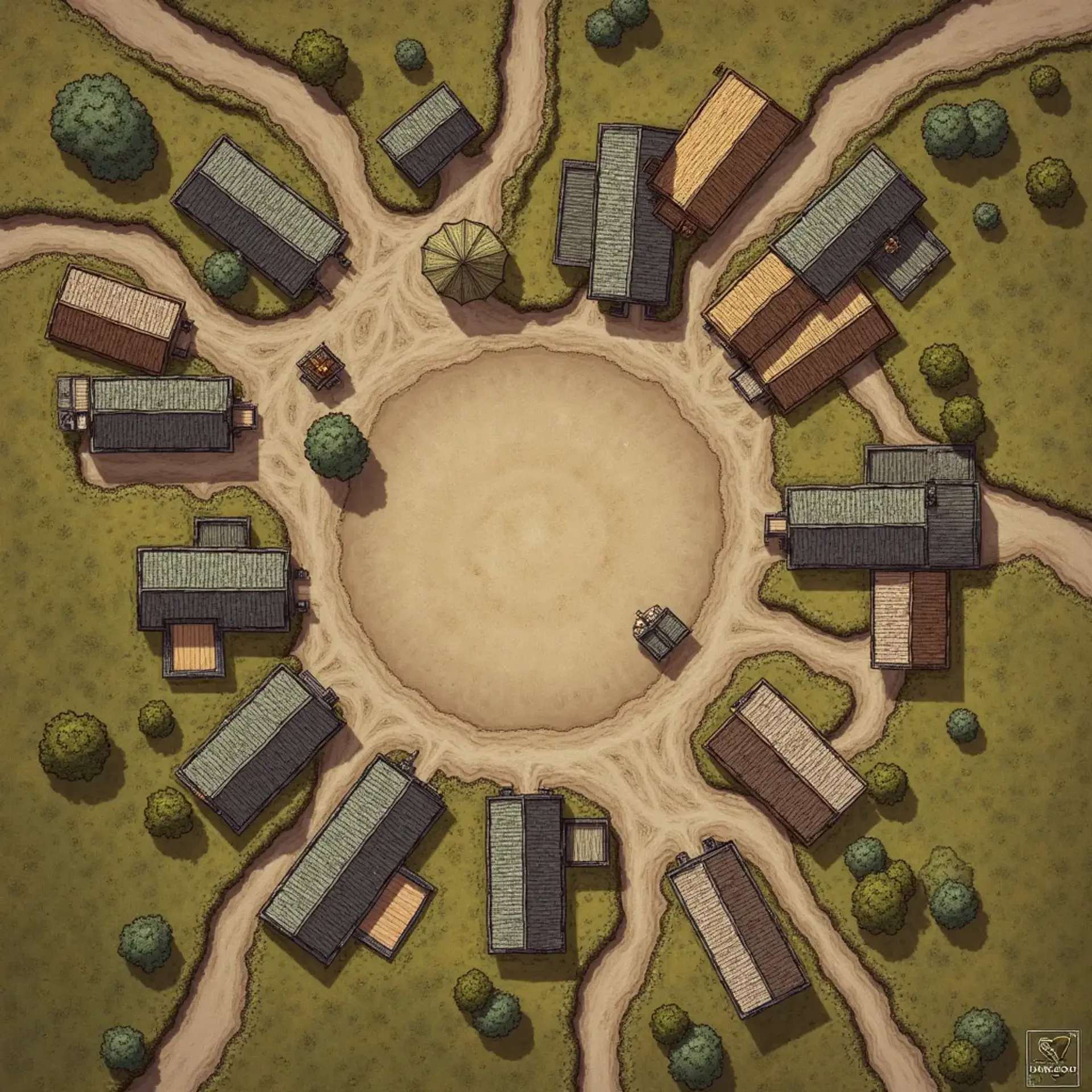 Harrowford - AI-generated fantasy Settlement