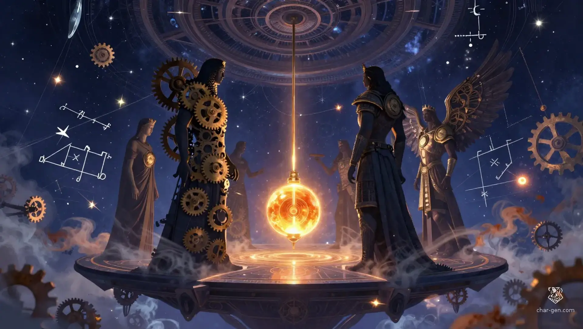 The Astrum Mechanica - AI-generated fantasy Pantheon