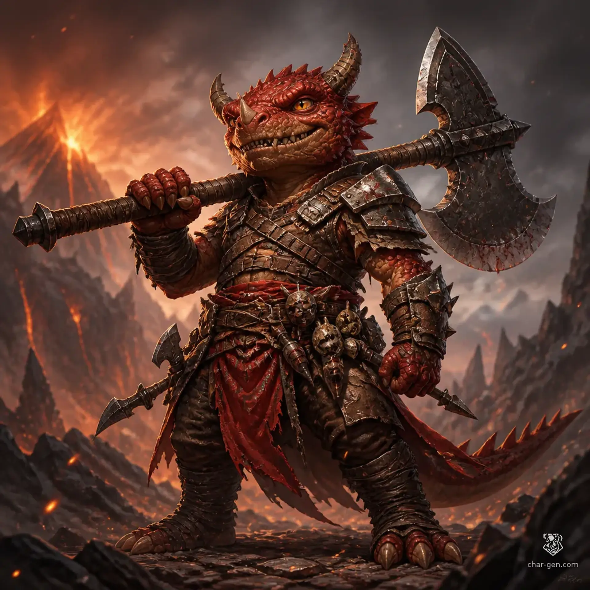 Rikkit Red-Sash - AI-generated fantasy Character