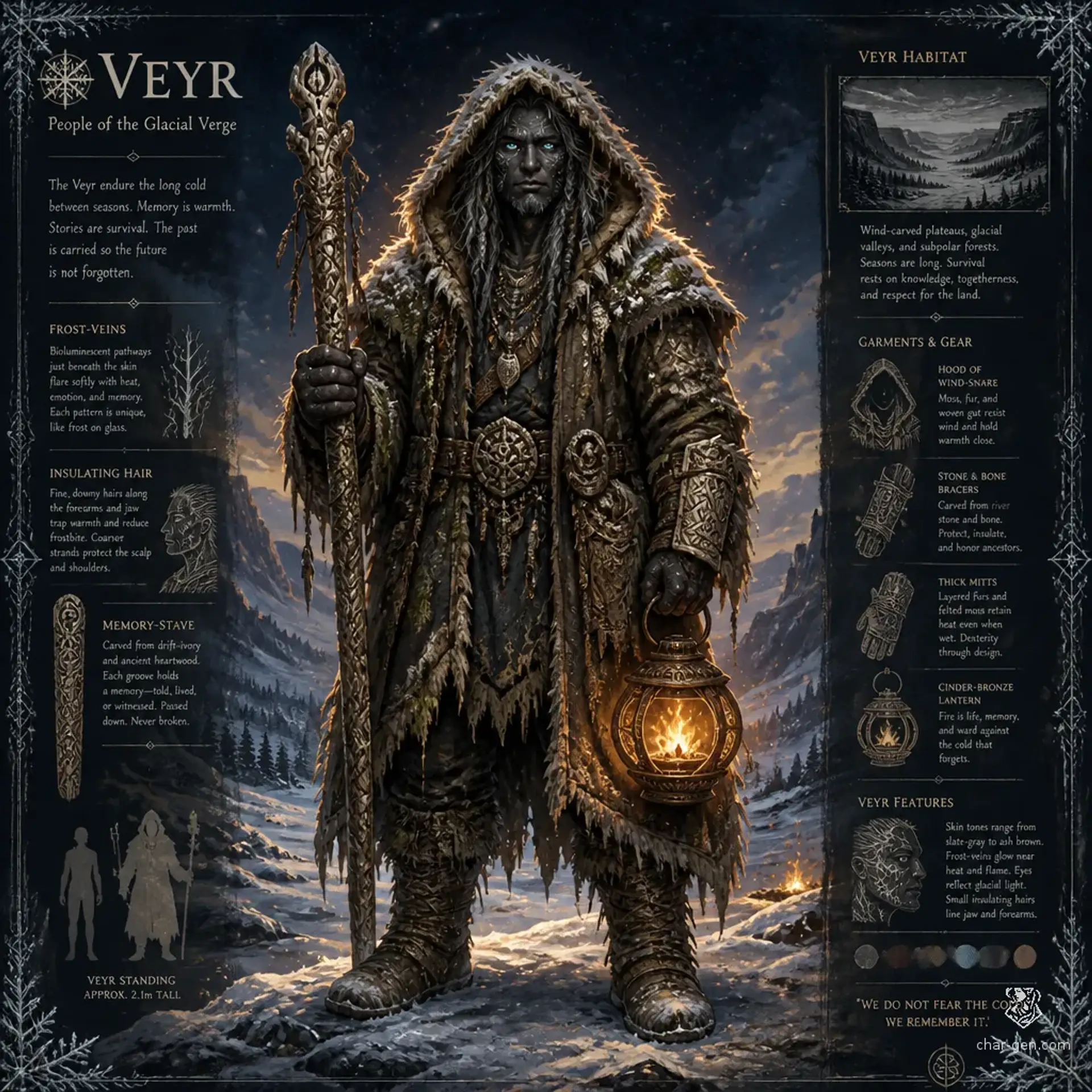 Frostcrown Veyr - AI-generated fantasy Species