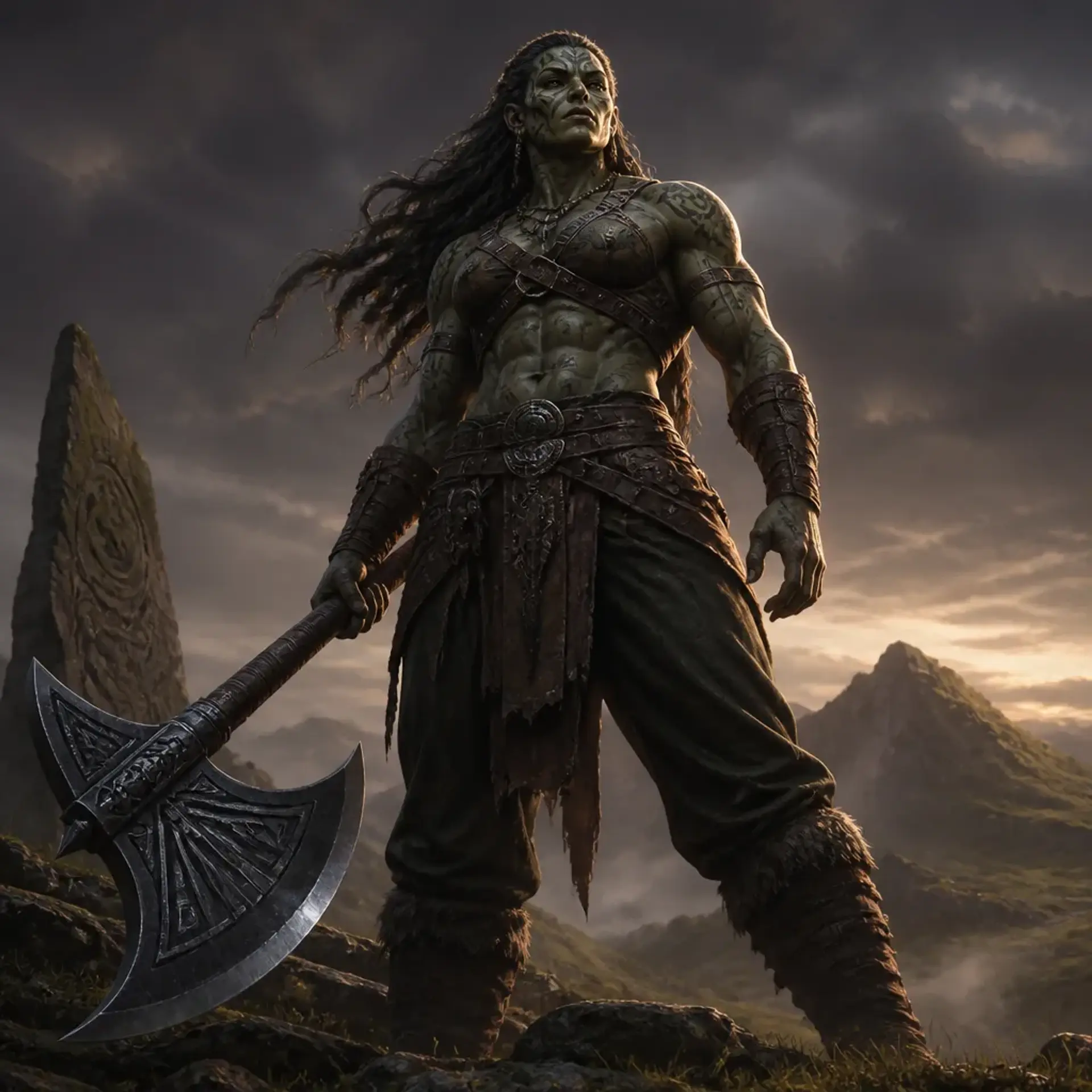 Grakka Bloodaxe - AI-generated fantasy Character