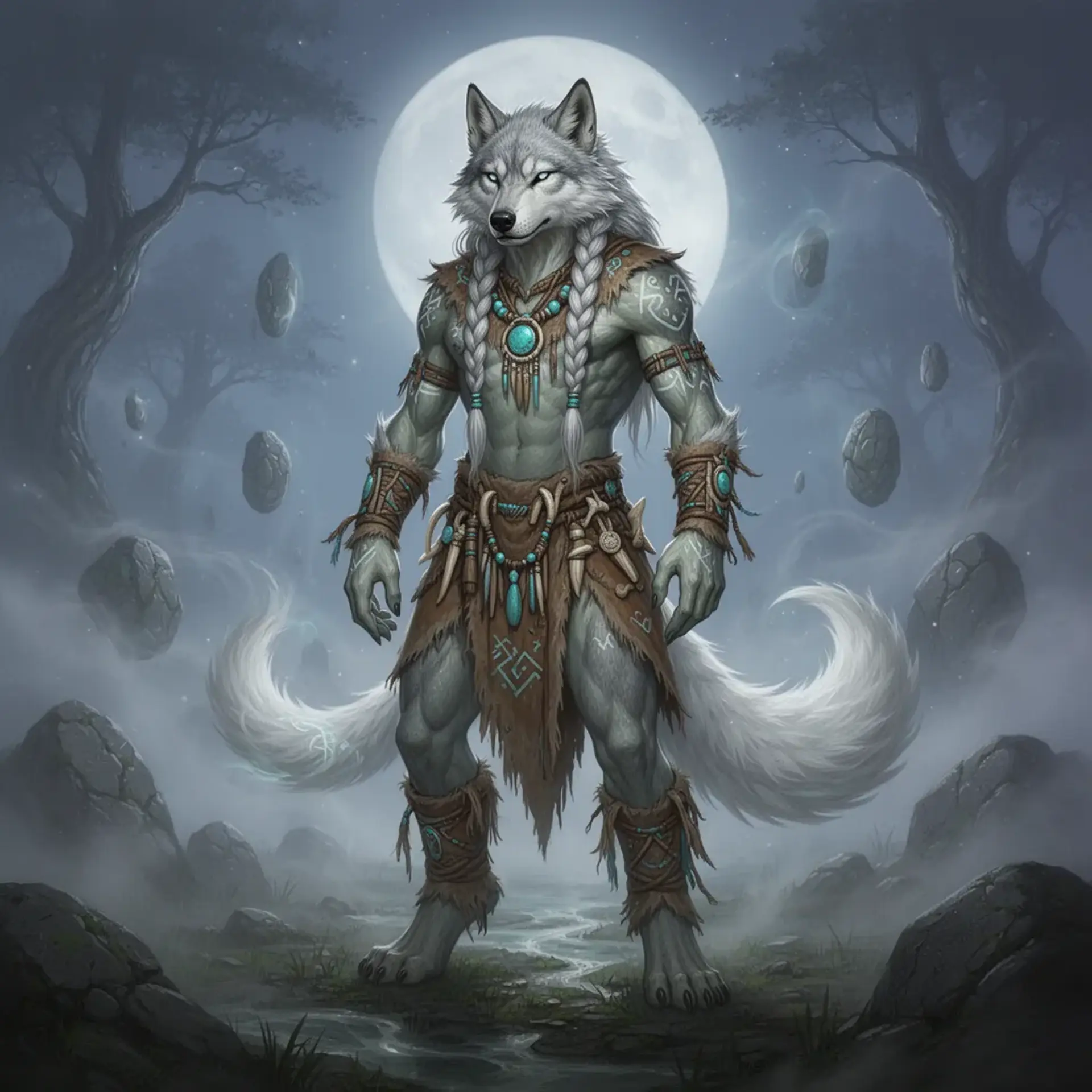 Whitewater Running Wolf - AI-generated fantasy NPC