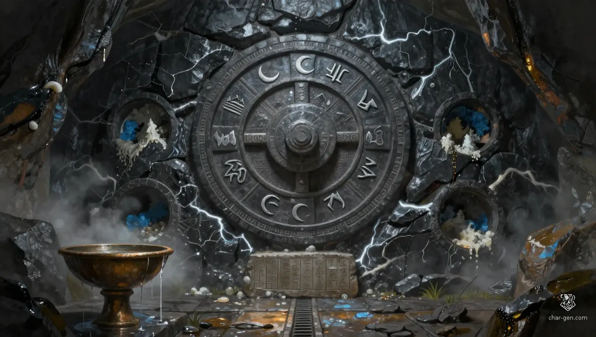 Tide-Heart Combination Lock - AI-generated fantasy Puzzle