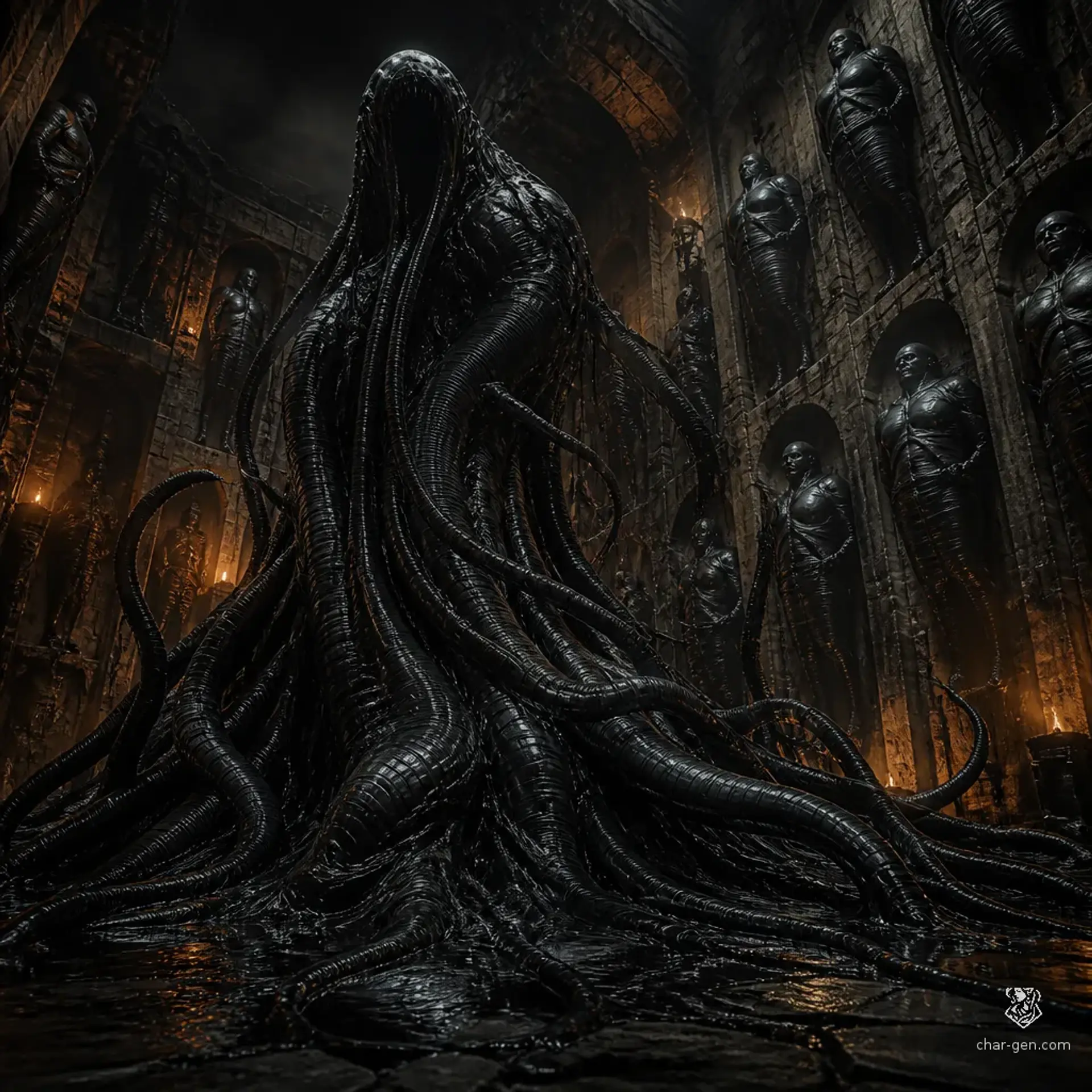 Latex-Bonded Glop-Stalker - AI-generated fantasy Monster