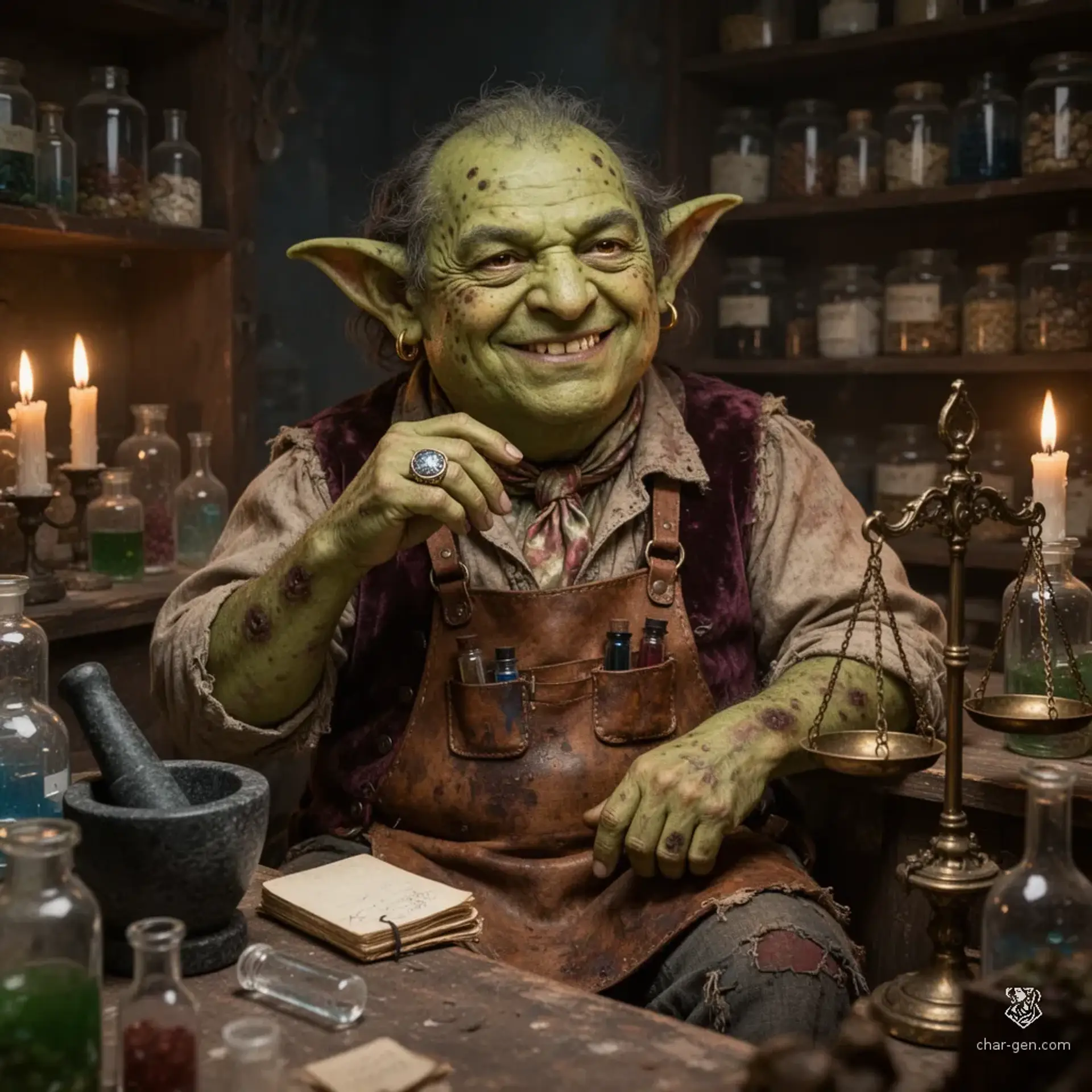 Snig's Bubbling Bottles - AI-generated fantasy Shop