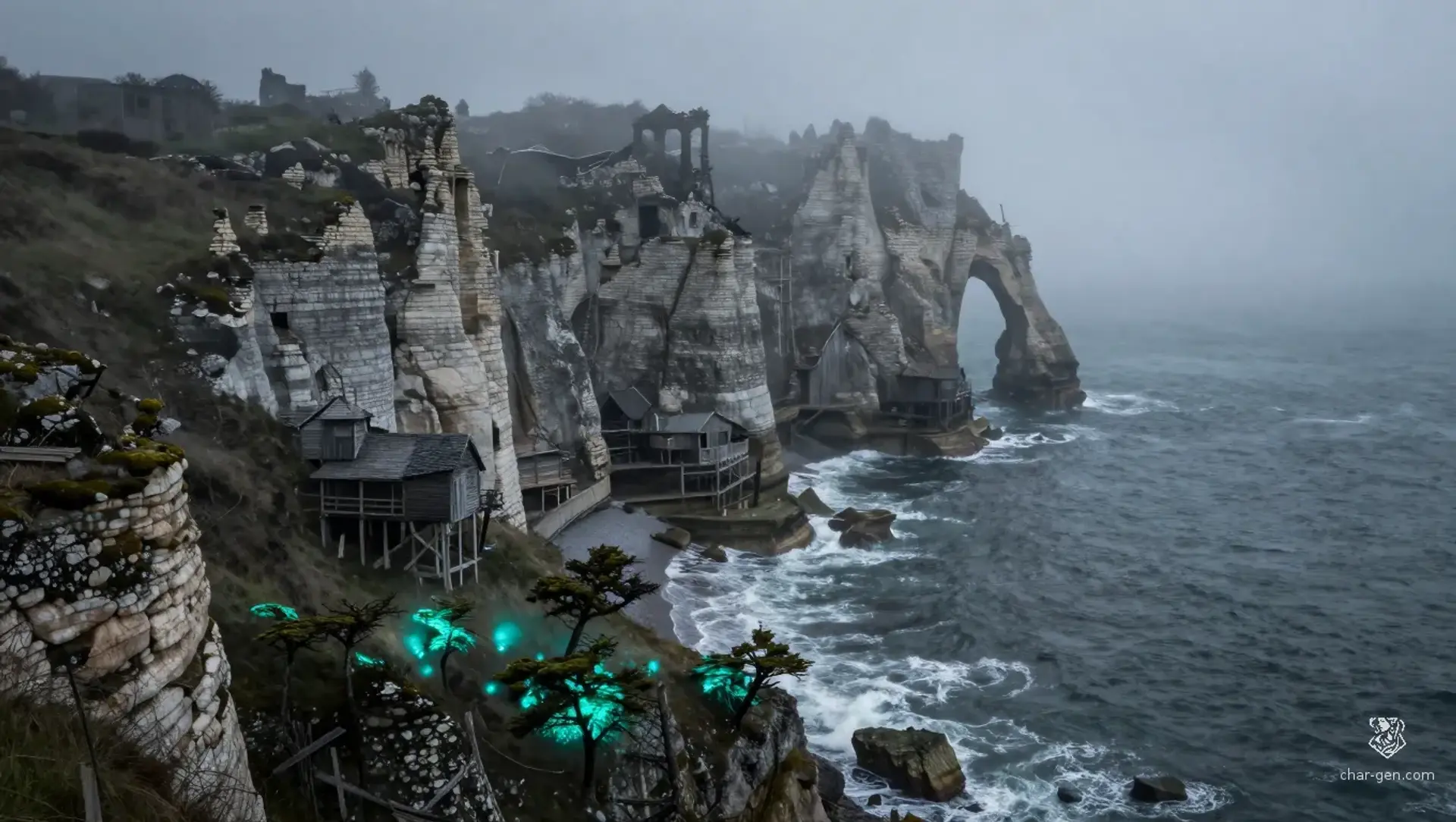 The Whispering Bluffs - AI-generated fantasy Region