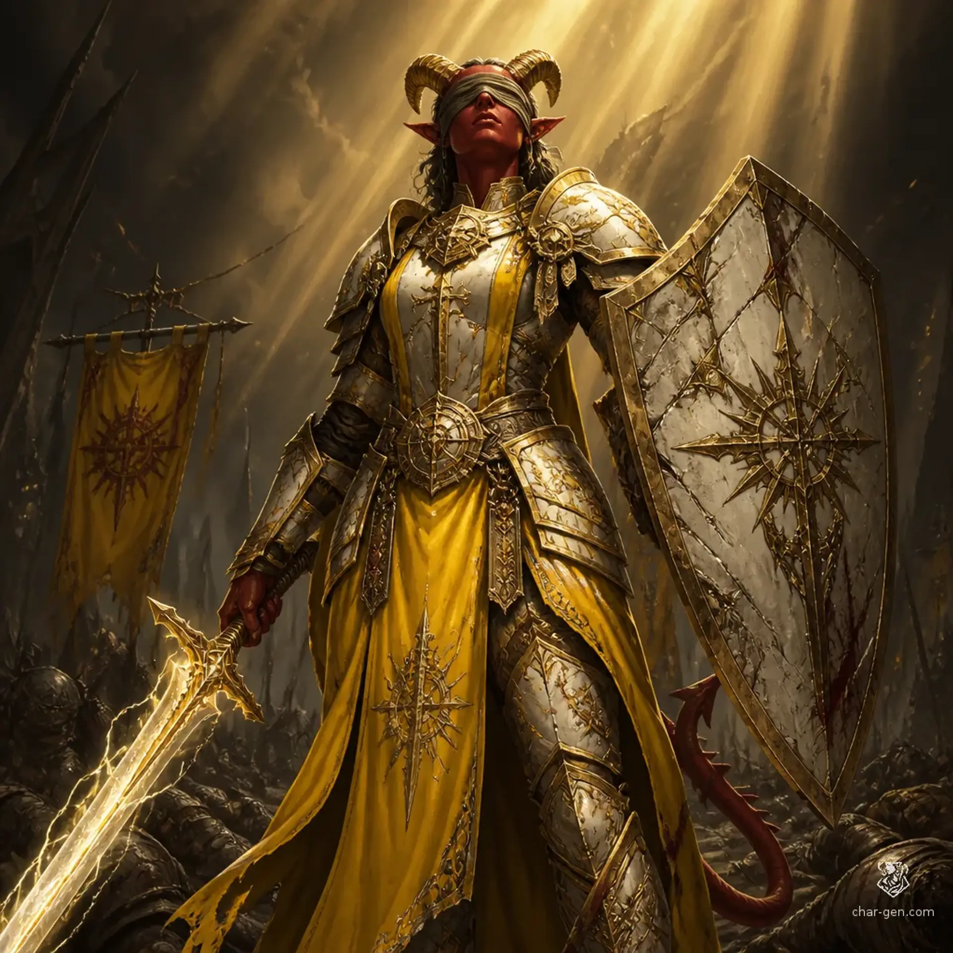 Caeca Iustitia - AI-generated fantasy Character