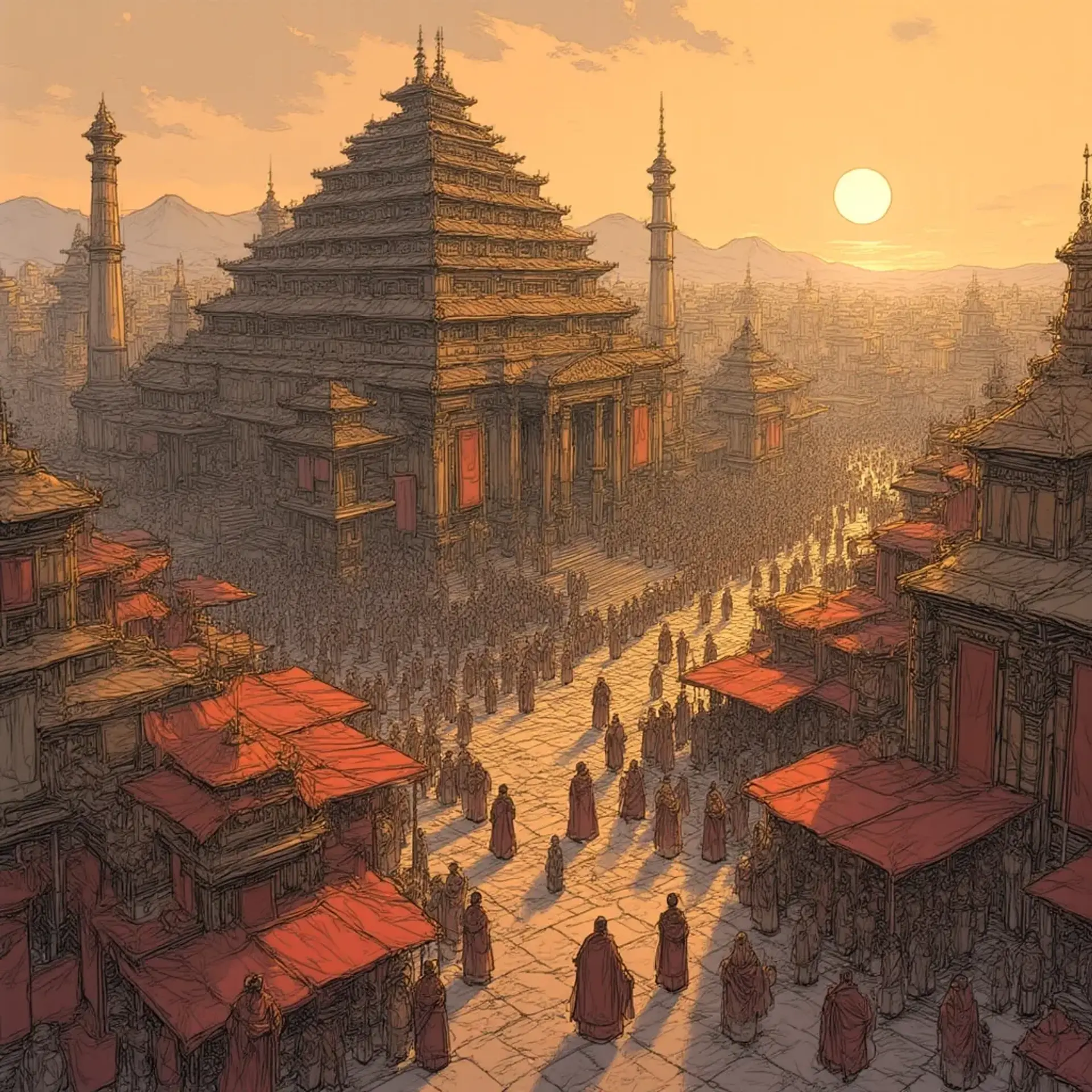 Eshara's Bloom - AI-generated fantasy Settlement