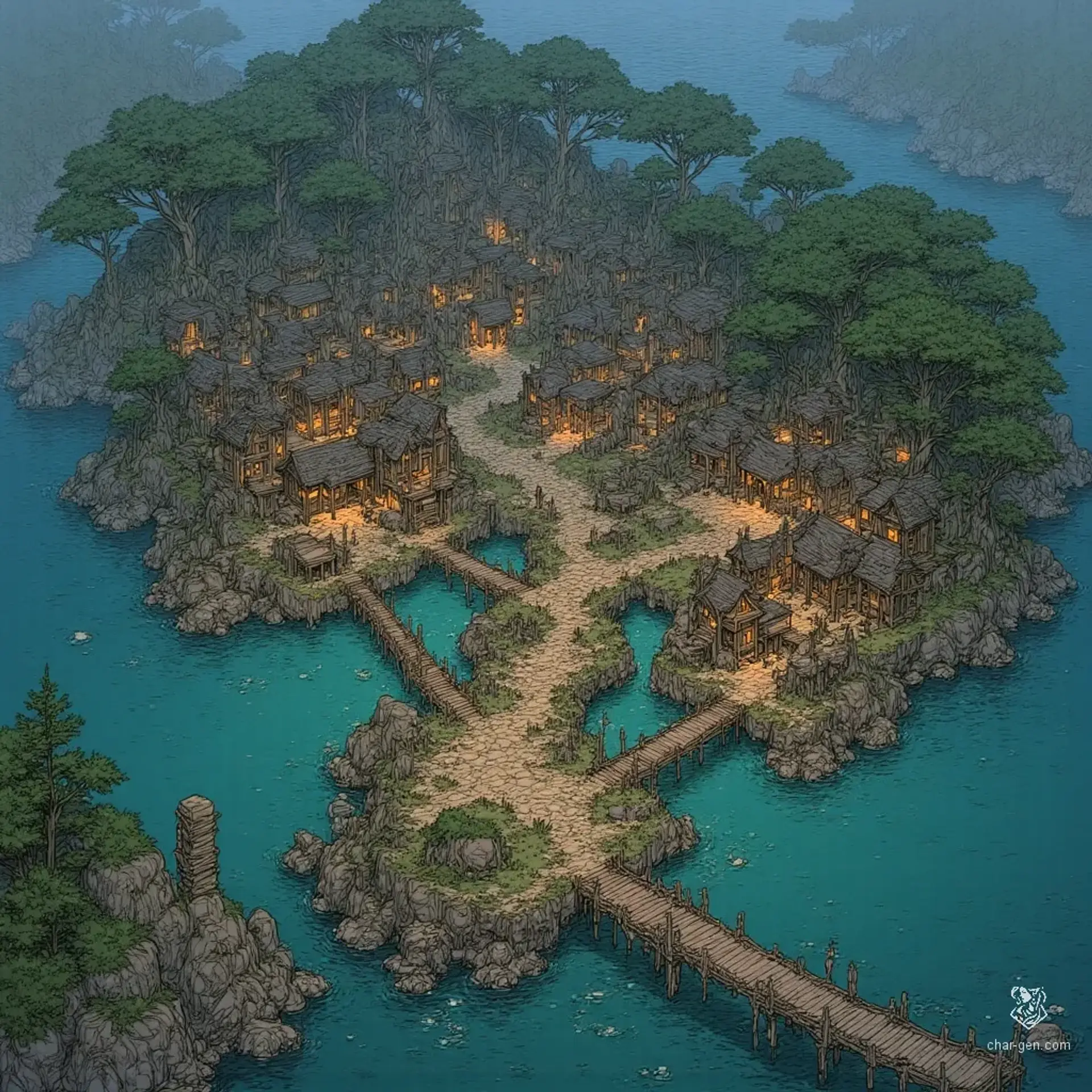 Westbrook - AI-generated fantasy Settlement