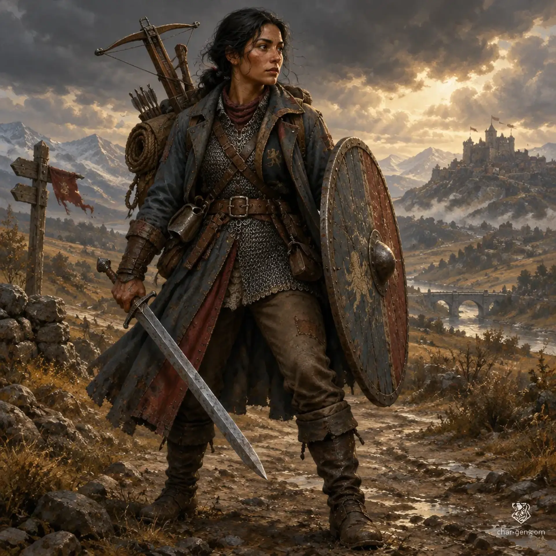 Sesh Sárközi - AI-generated fantasy Character