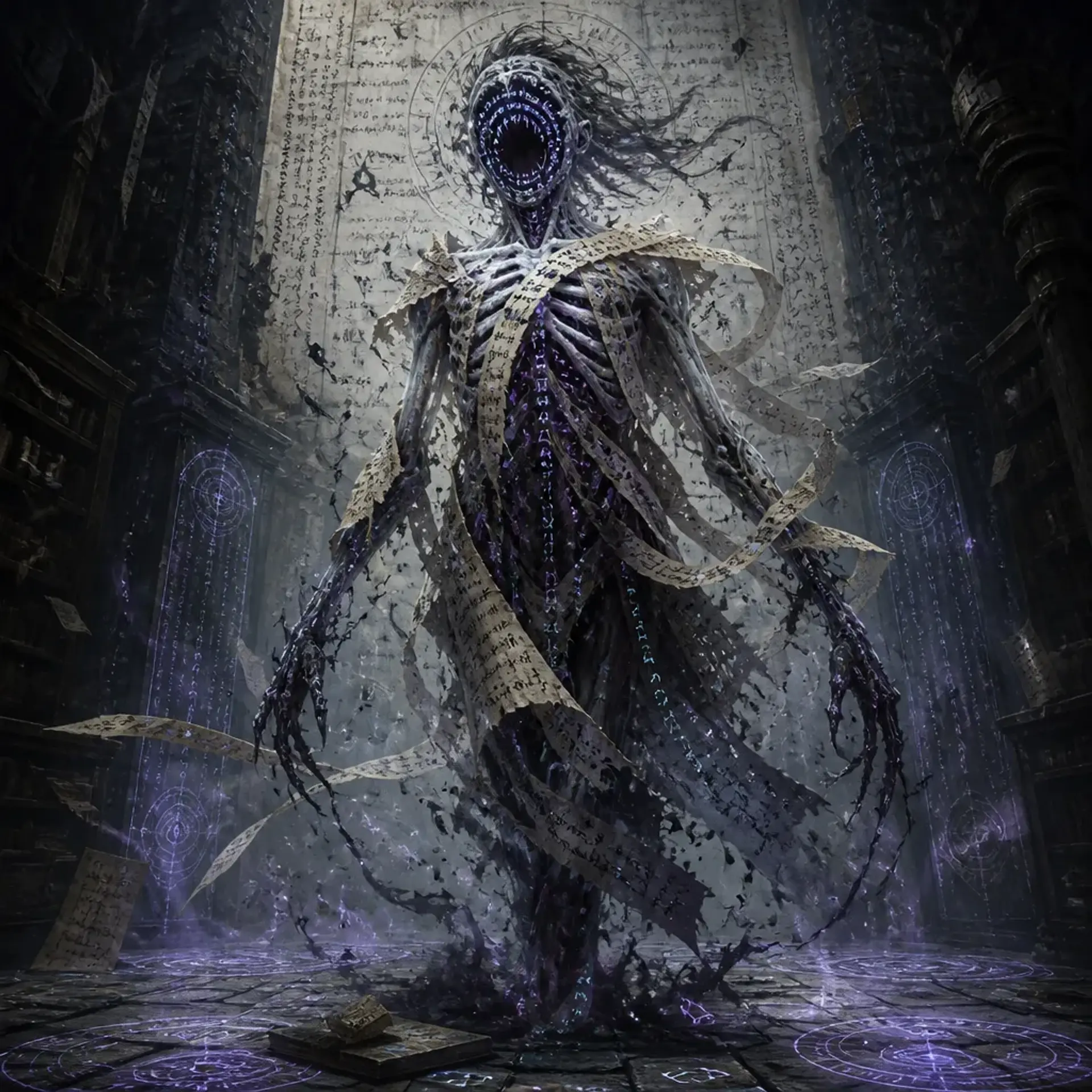 Glyph-Eating Wraith - AI-generated fantasy Monster