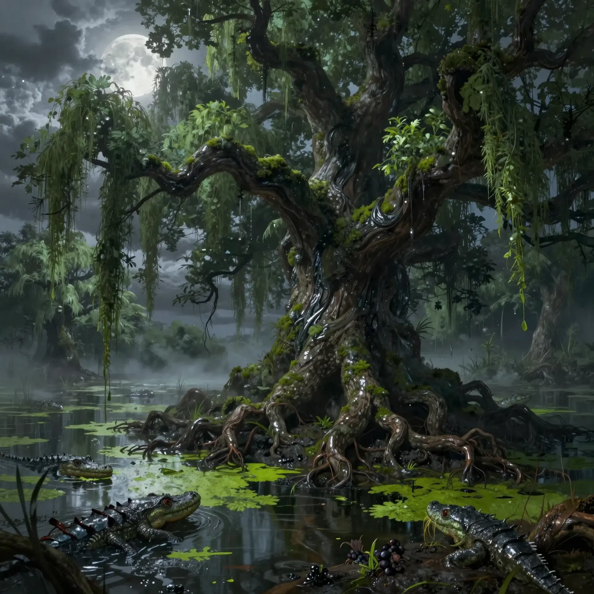 The Hidden Shifting Oak of Zenbis - AI-generated fantasy Hazard