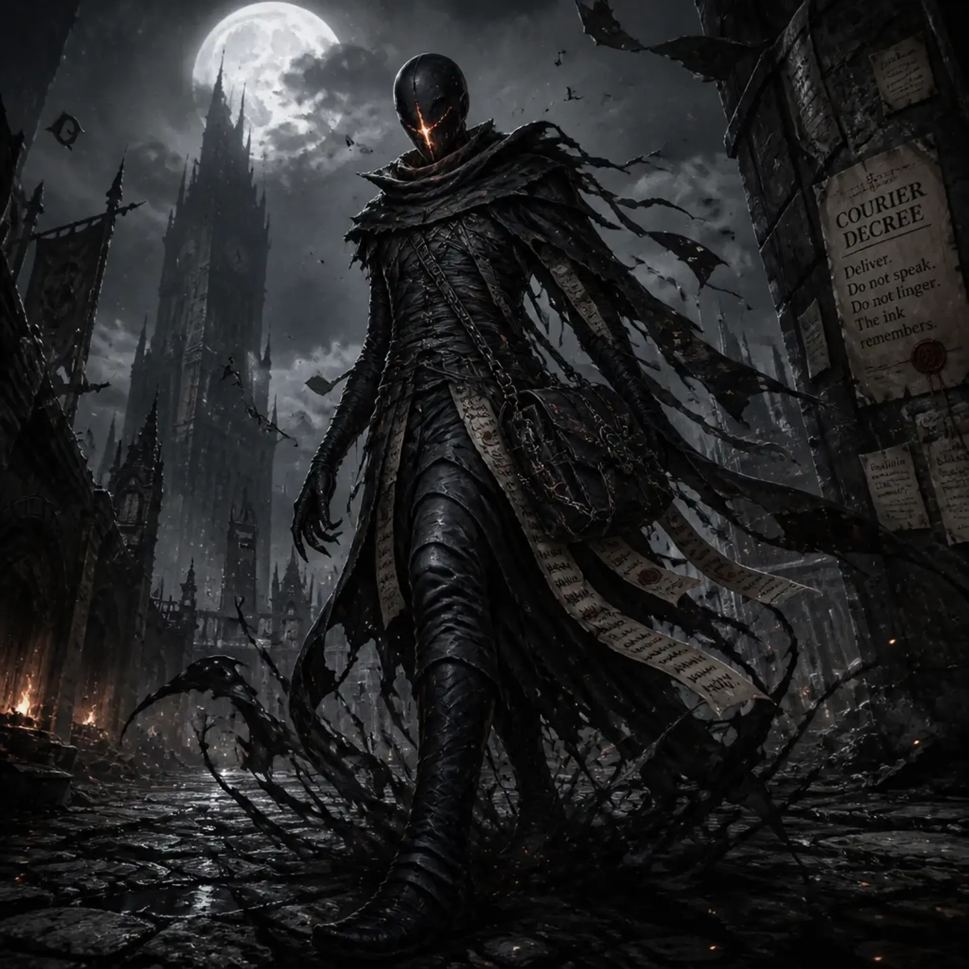 Obsidian Tribunal Shadow Courier - AI-generated fantasy Monster