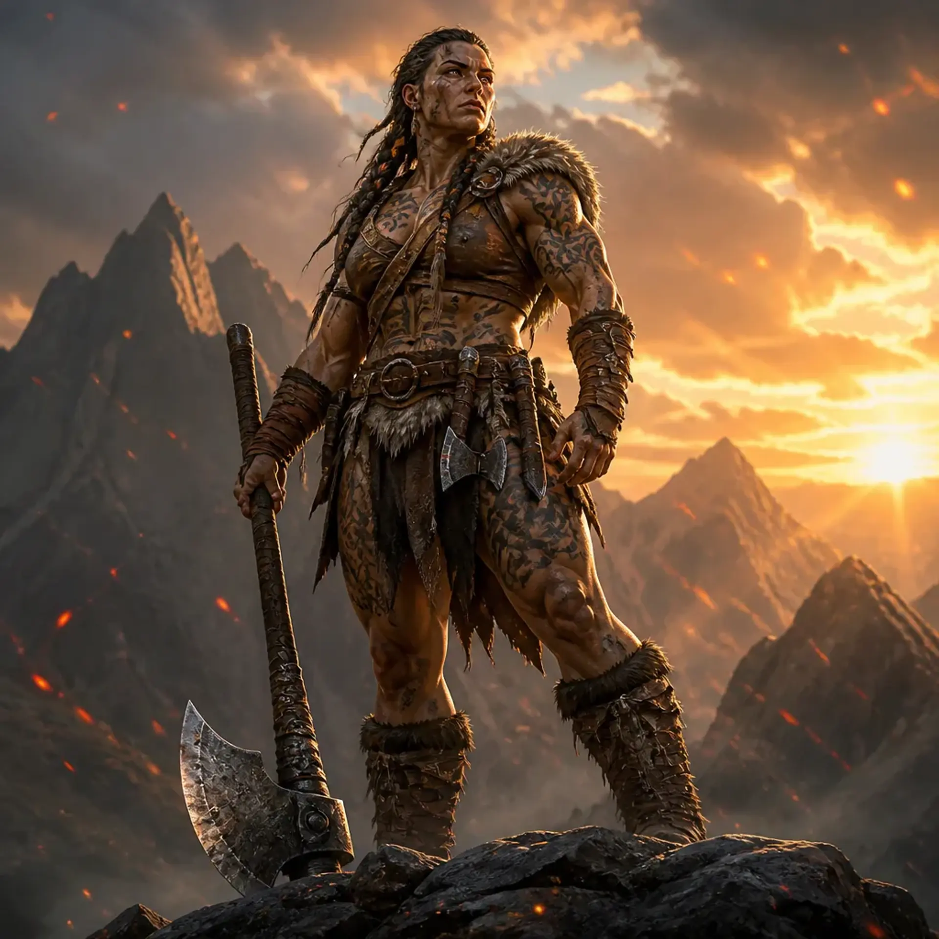 Kaelen of the Open Sky - AI-generated fantasy Character
