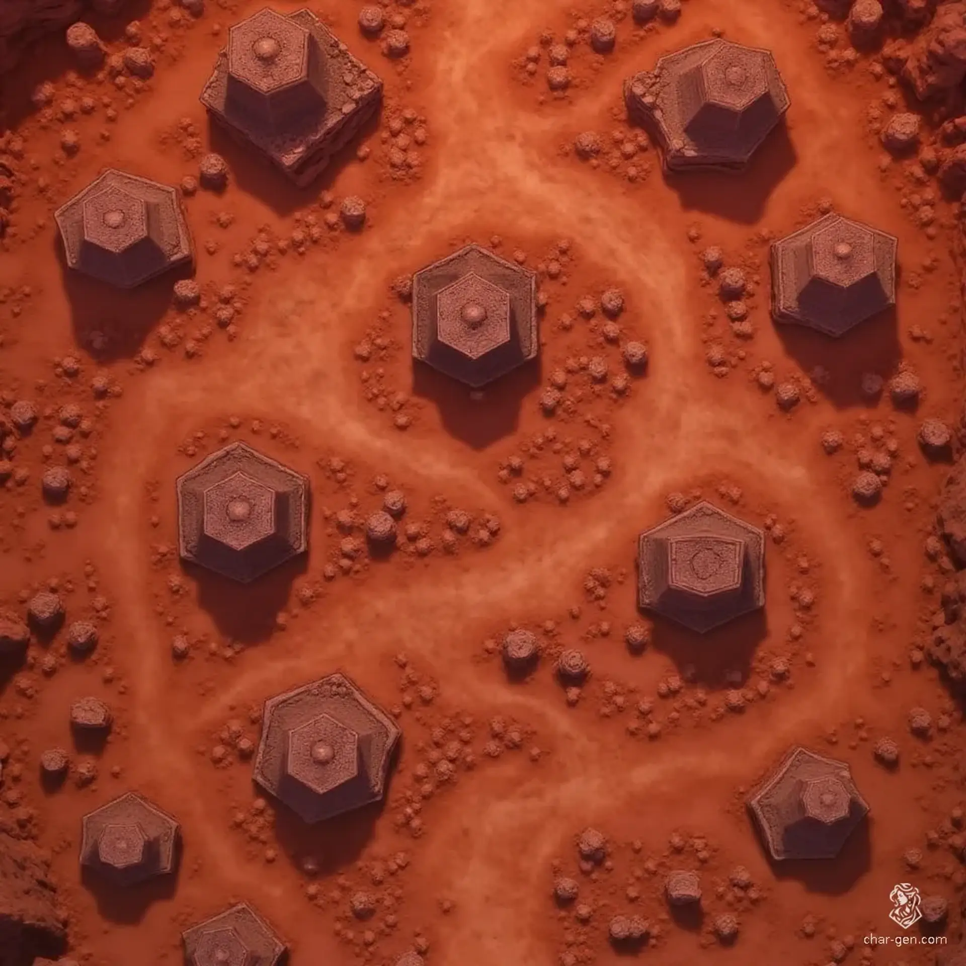 Welcome to the Endless Red Plateau, a vast, desolate expanse where the ground shimmers with fine crimson dust. Towering basalt columns rise like ancient sentinels, concealing secrets within their shadowy crevices. Beware of treacherous sinkholes and hidden traps designed to ensnare the unwary. Explore crumbled ruins, remnants of a long-forgotten civilization, where whispers of powerful relics linger in the air. Will you unravel the mysteries of this stark, alien landscape?