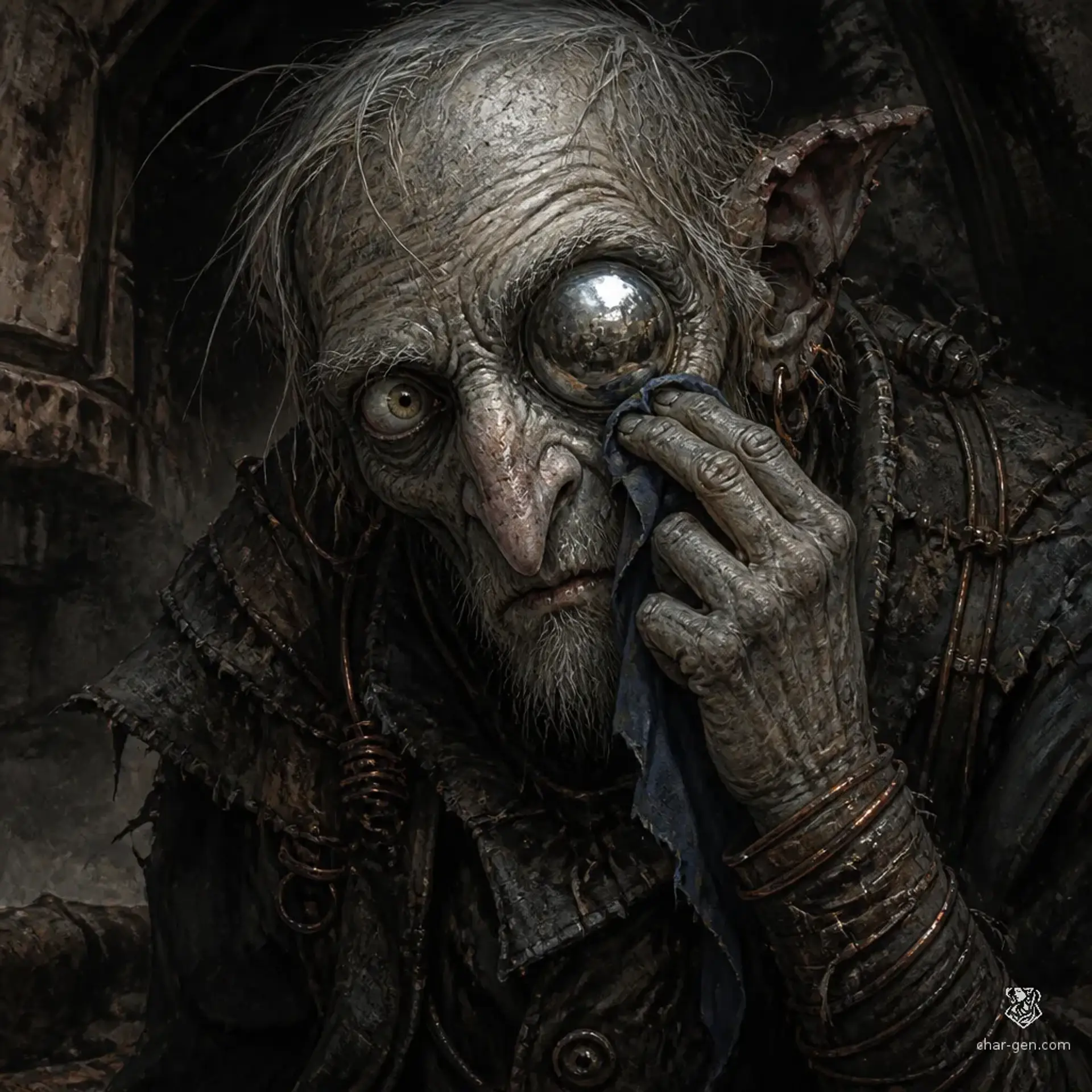 Valin Silver-Eye Glimmervein - AI-generated fantasy NPC