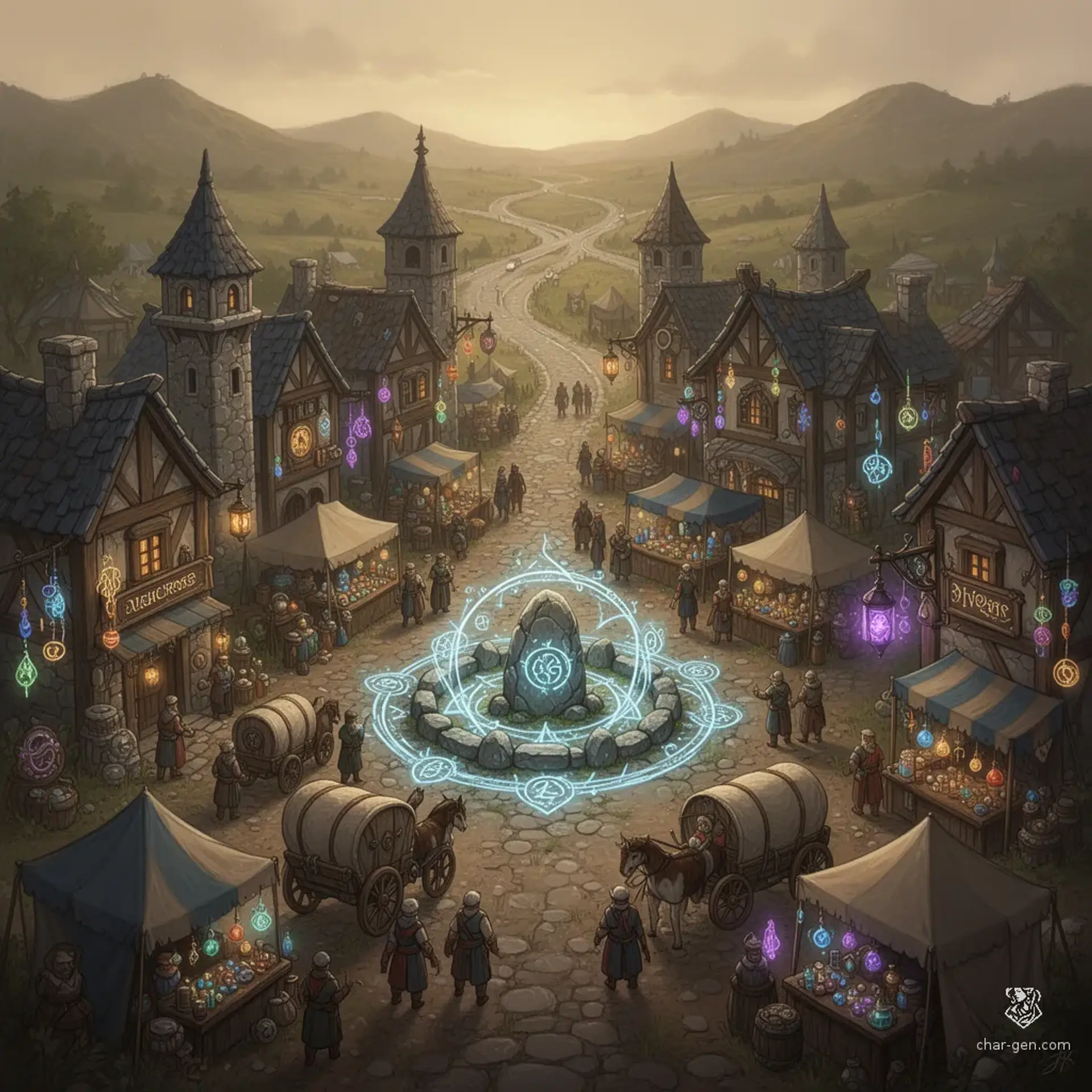 Ashcross - AI-generated fantasy Settlement