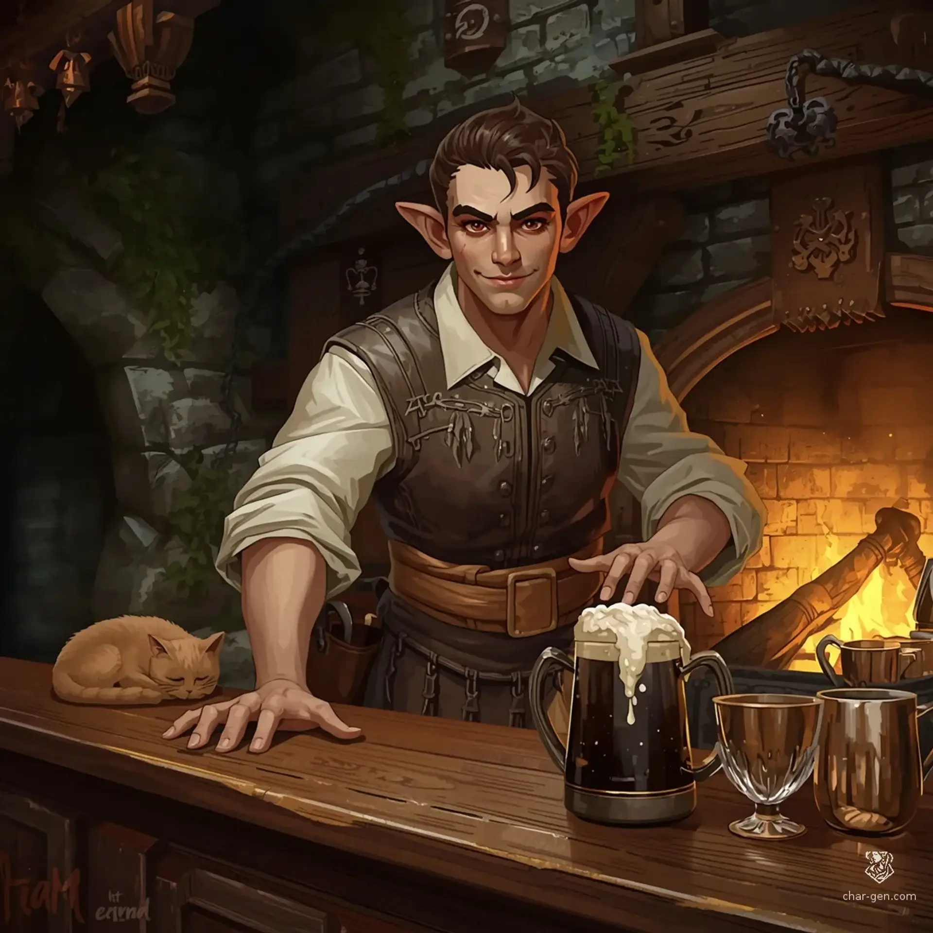 The Hearth's Ember - AI-generated fantasy Tavern
