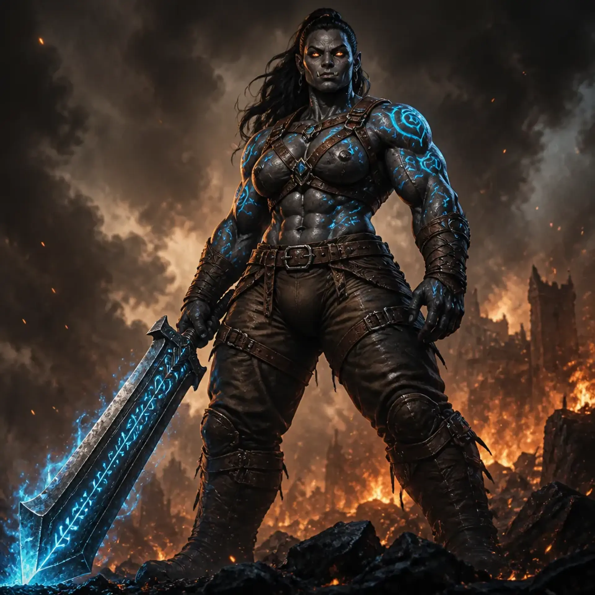 Grashka the Runewalker - AI-generated fantasy Character