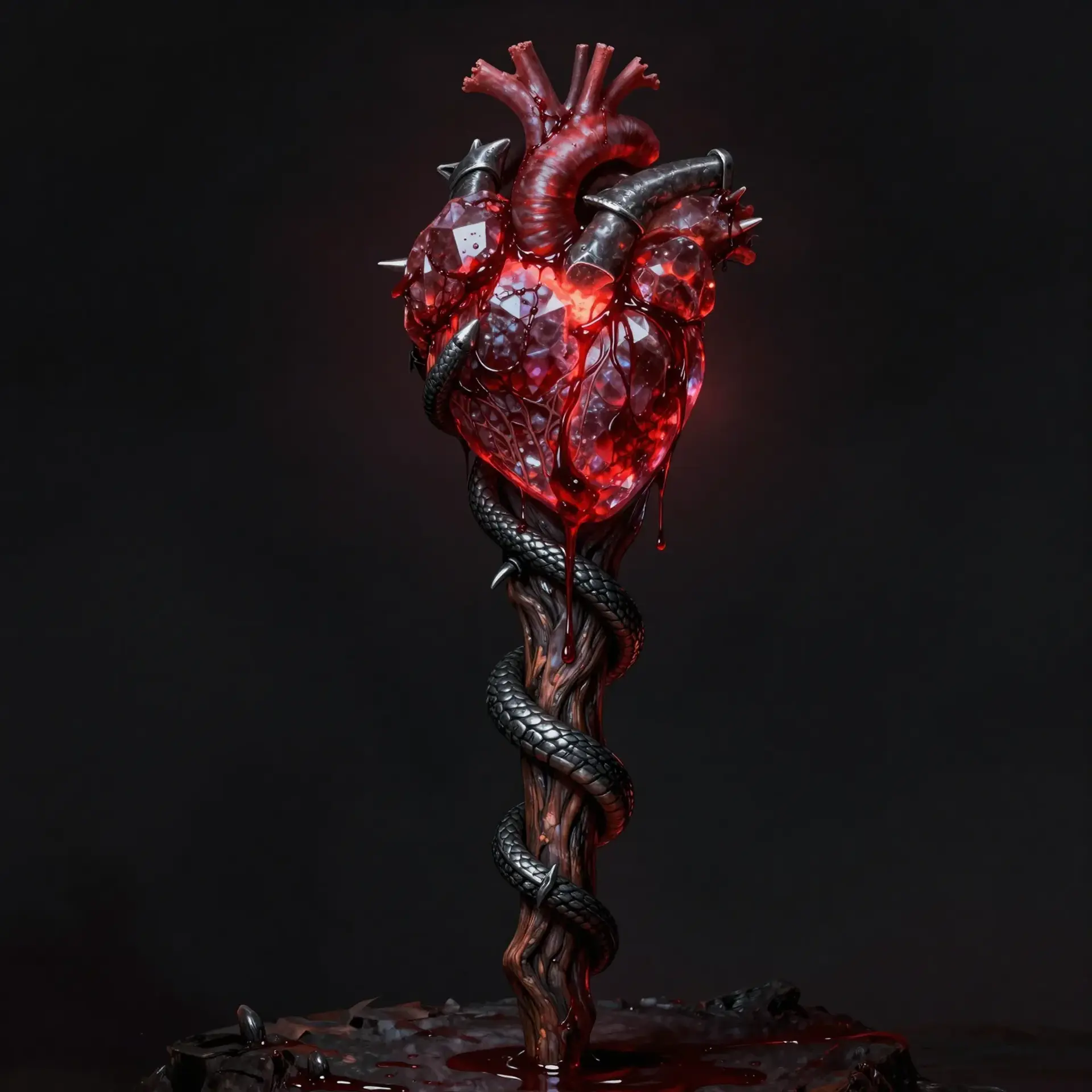 Bloodstone Staff - AI-generated fantasy Magic Item