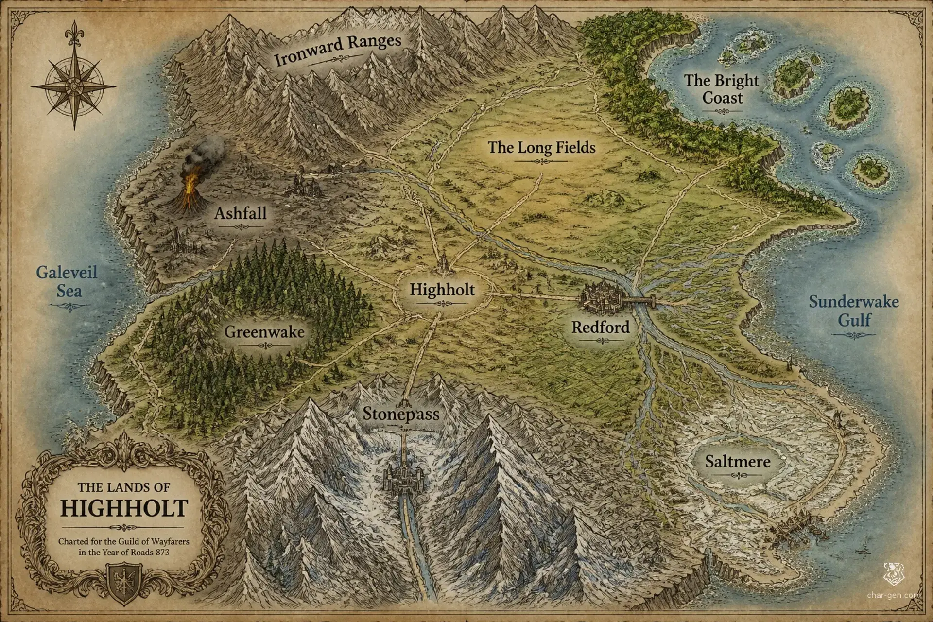 Bellmere - AI-generated fantasy World
