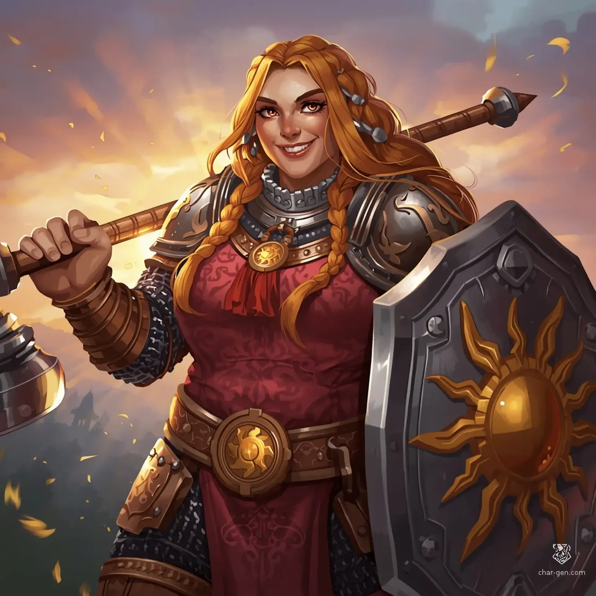 Abigail Goldaxe - AI-generated fantasy Character