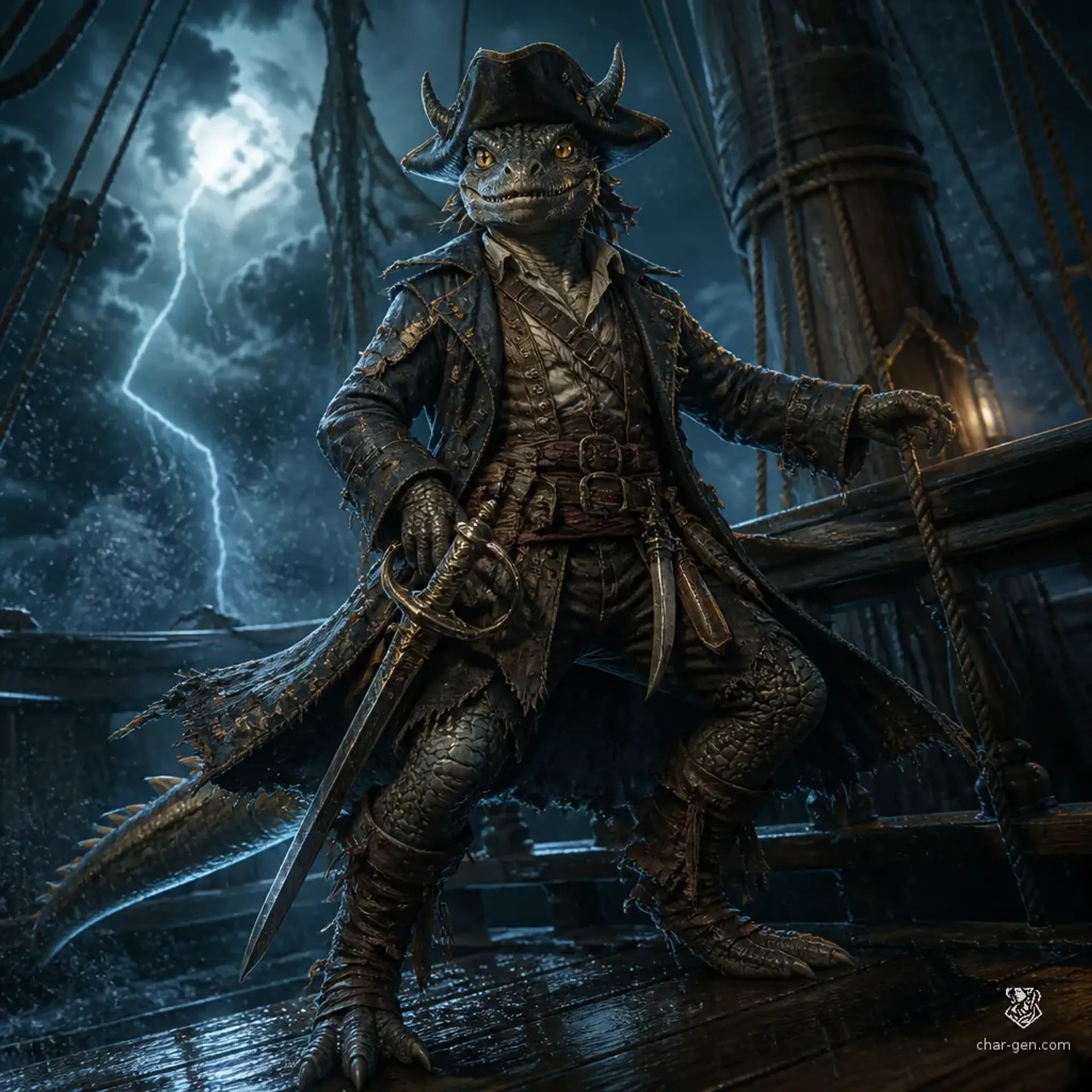 Admiral Meebo - AI-generated fantasy Character