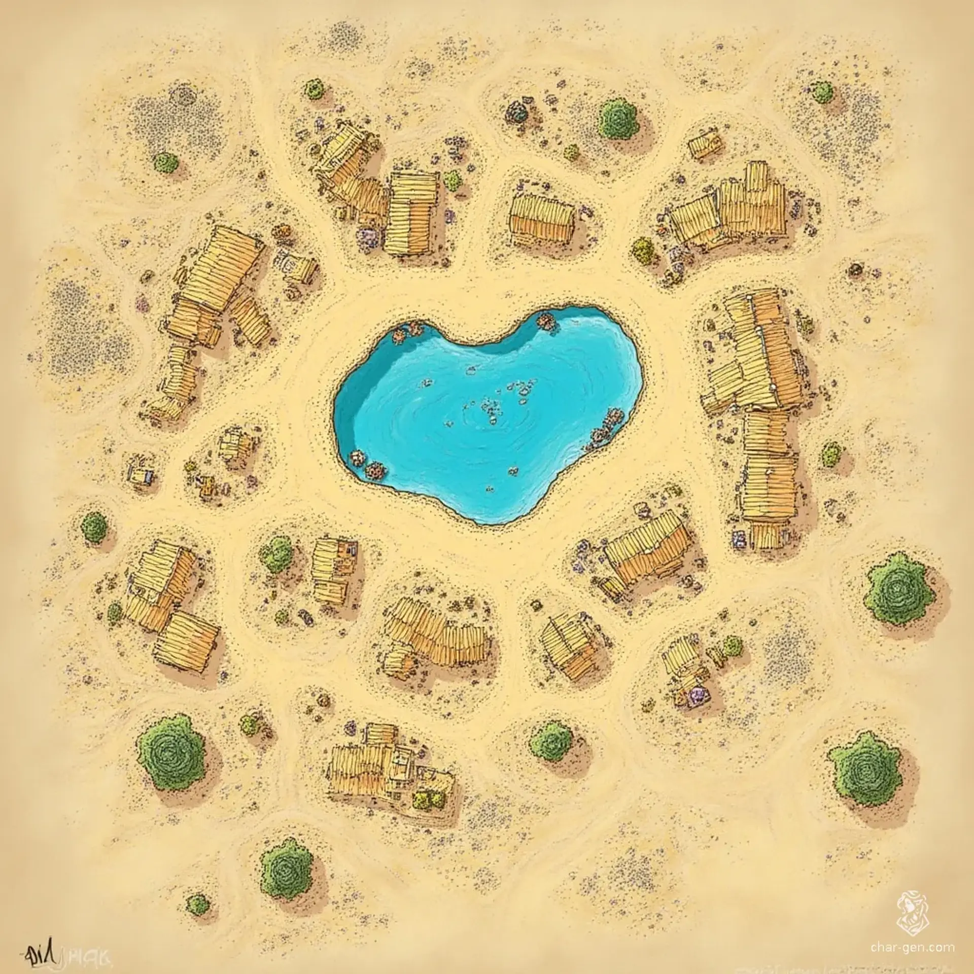 Sharathar's Veil - AI-generated fantasy Settlement