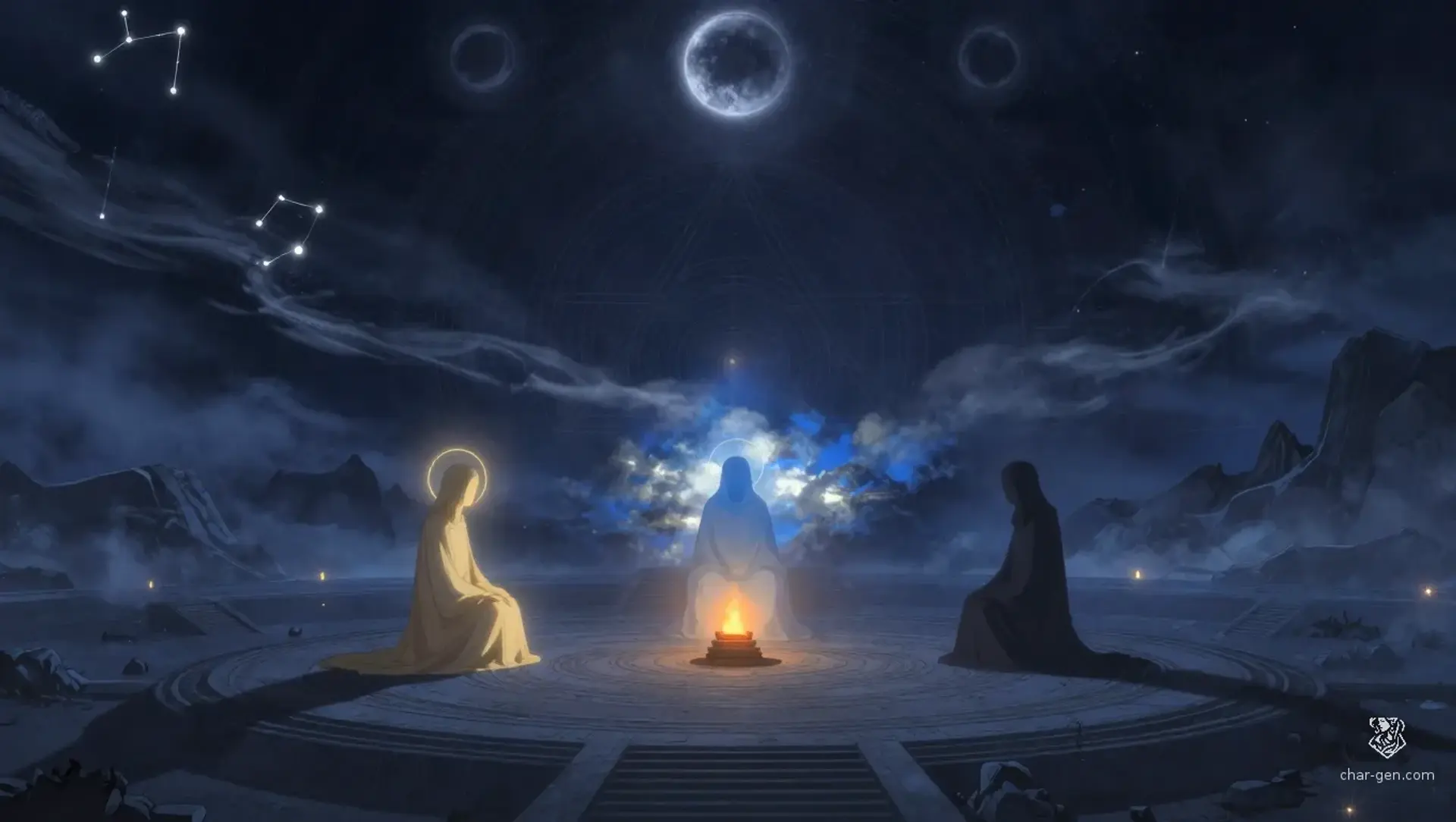 The Horizonless Three