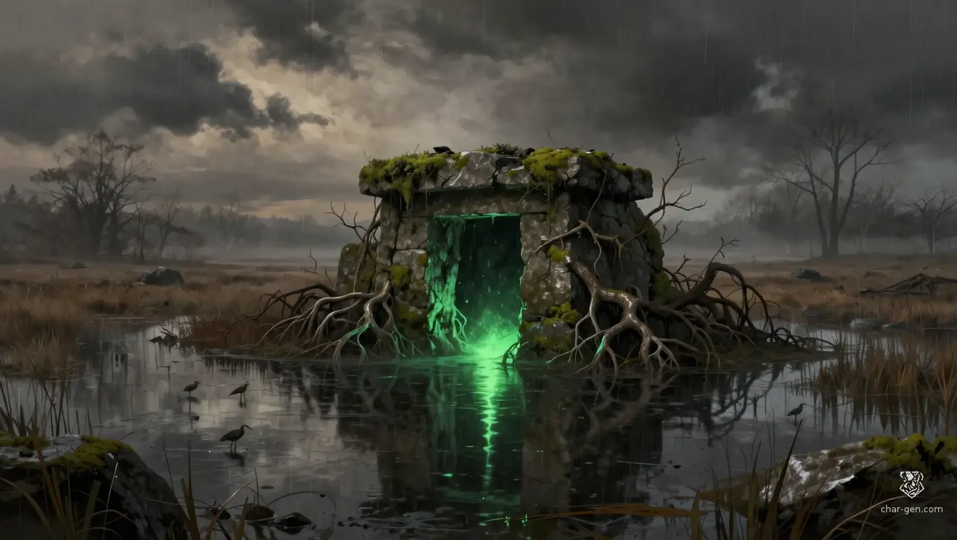 The Lantern Beneath the Marsh - AI-generated fantasy Quest